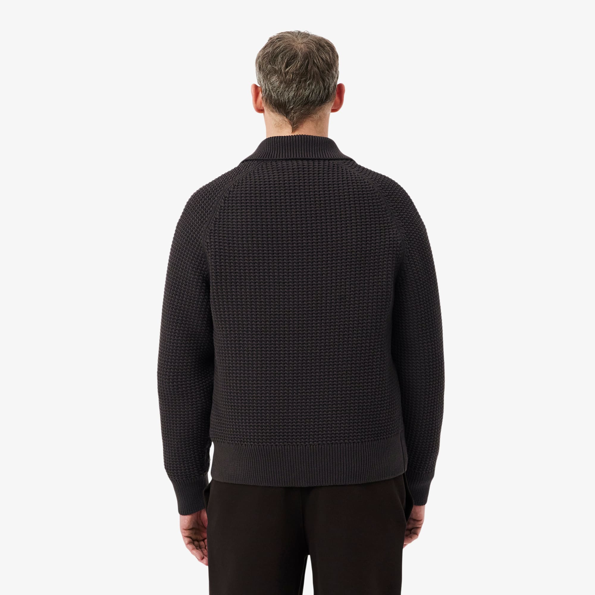 Chunky Knit Textured Jacket - Brown