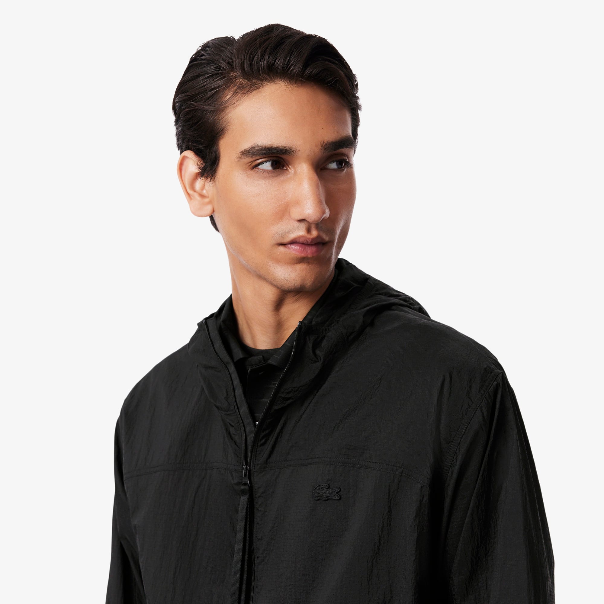 Men's Water-Repellent Nylon Jacket - Black