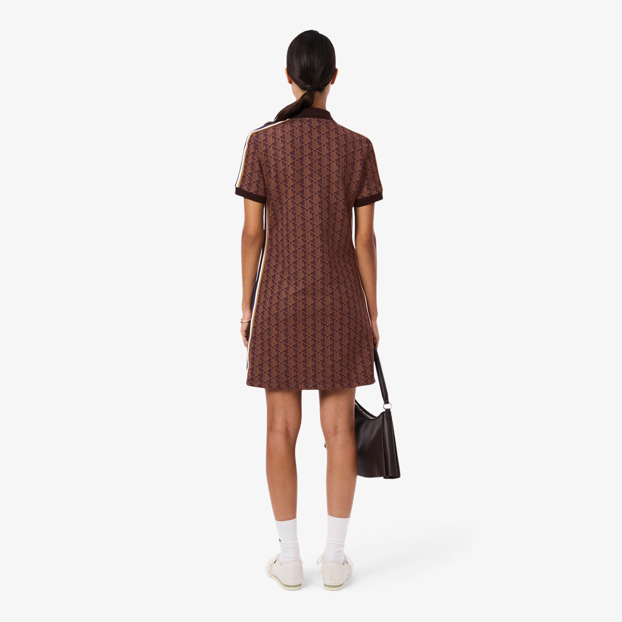 Women's Slim Fit Monogram Polo Dress - Purple / Brown