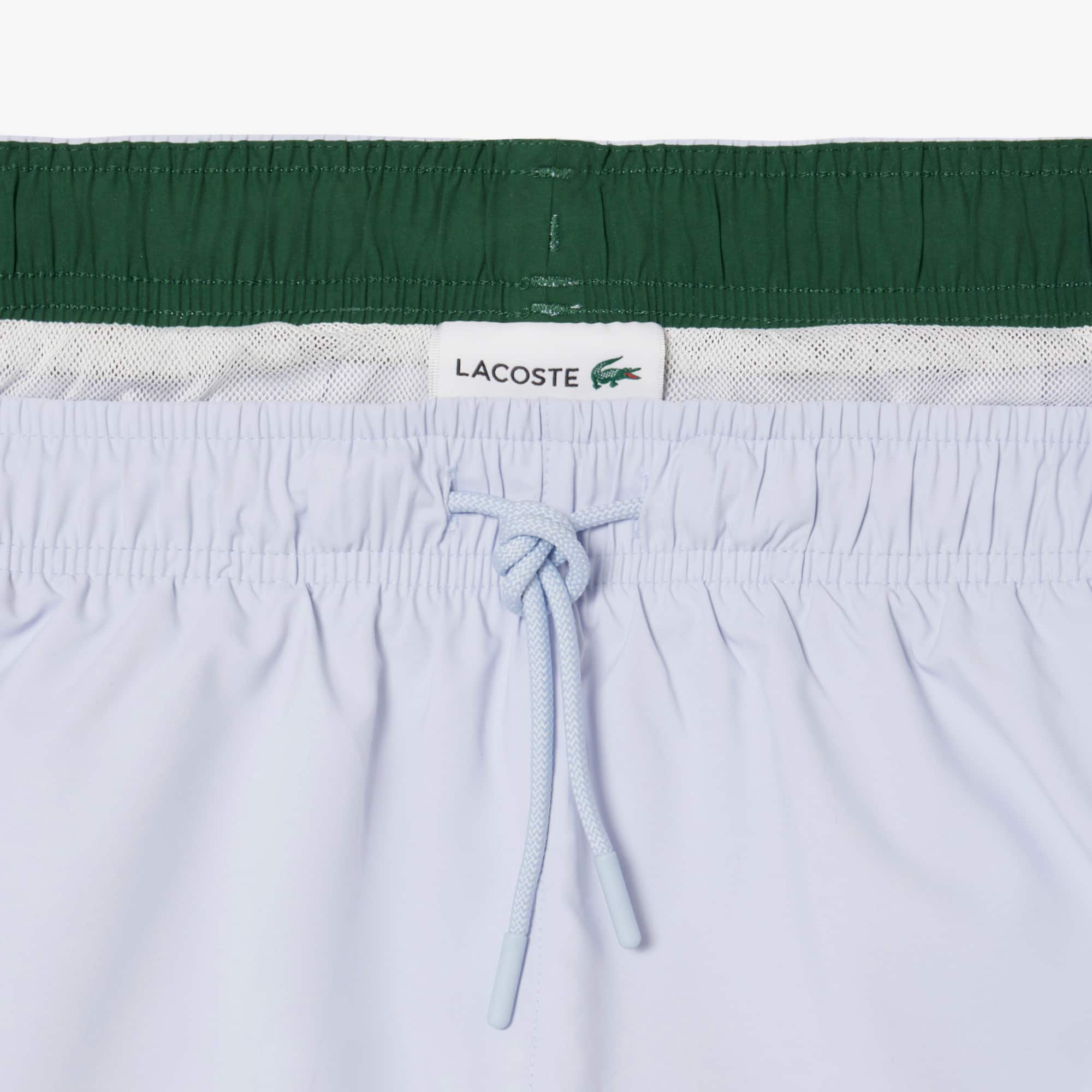 Men's Quick-Dry Swim Trunks - Light Blue / Green