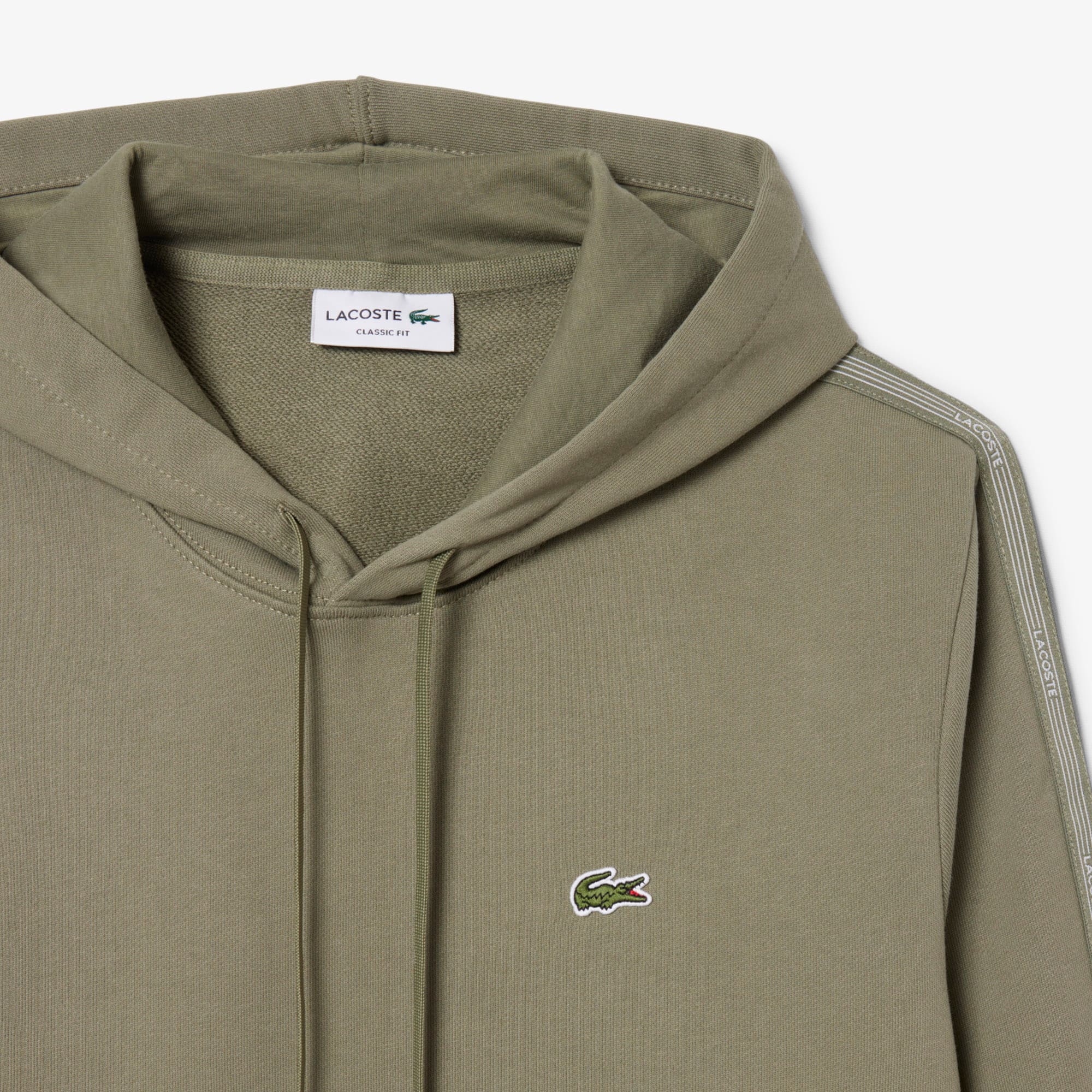 Logo Stripe Zipped Hoodie - Khaki Green