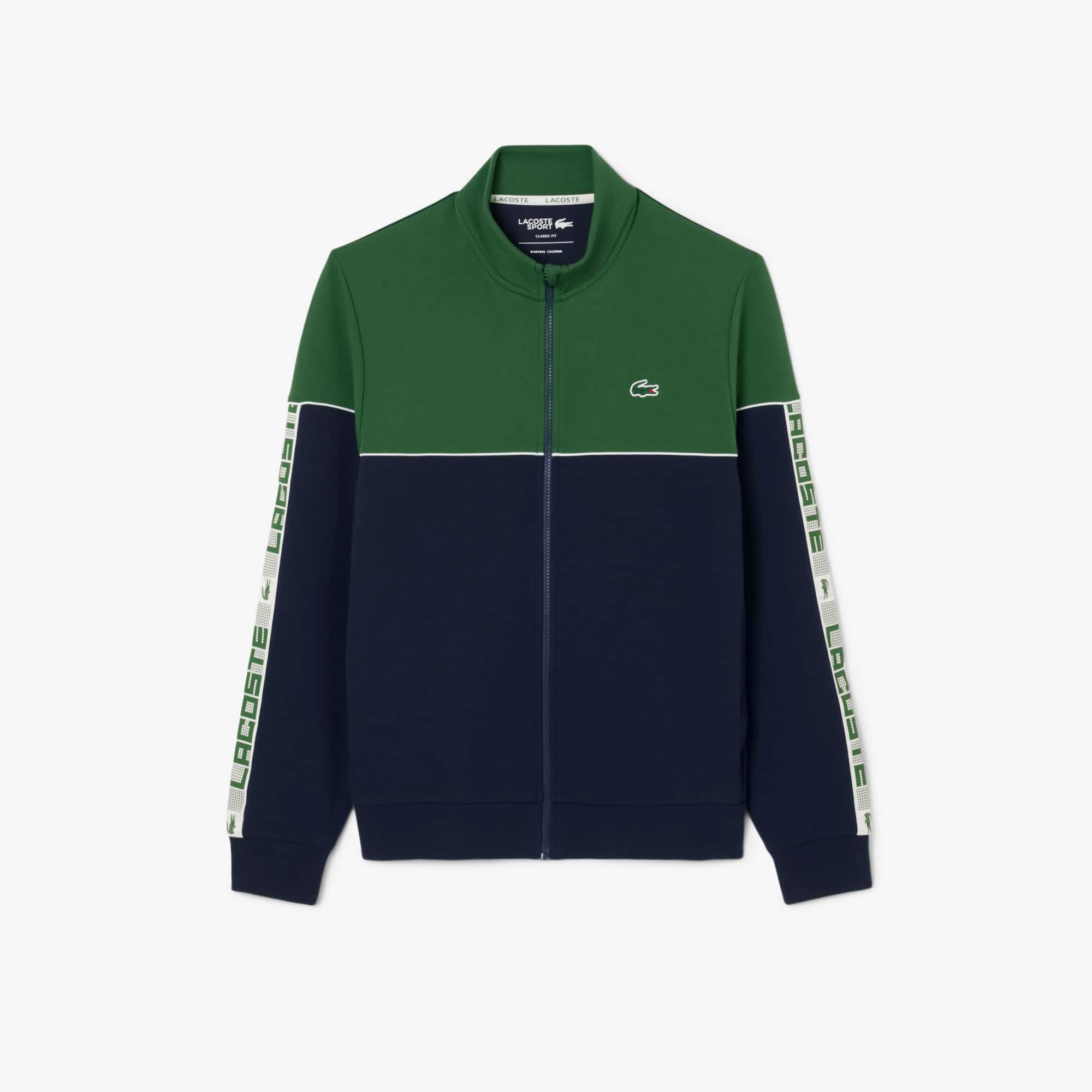 Men's Tennis Zip-Up Colorblock Sweatshirt - Navy Blue / Green