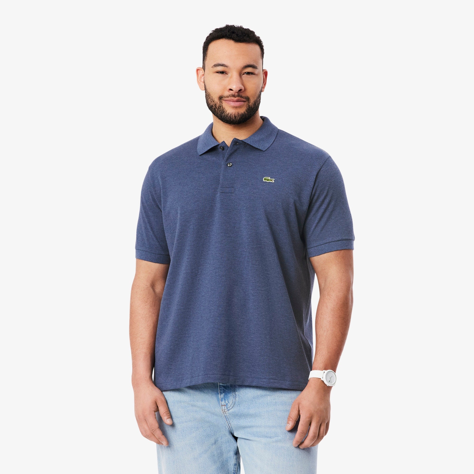 Men's Classic Fit Heathered Polo - Bleu Chine