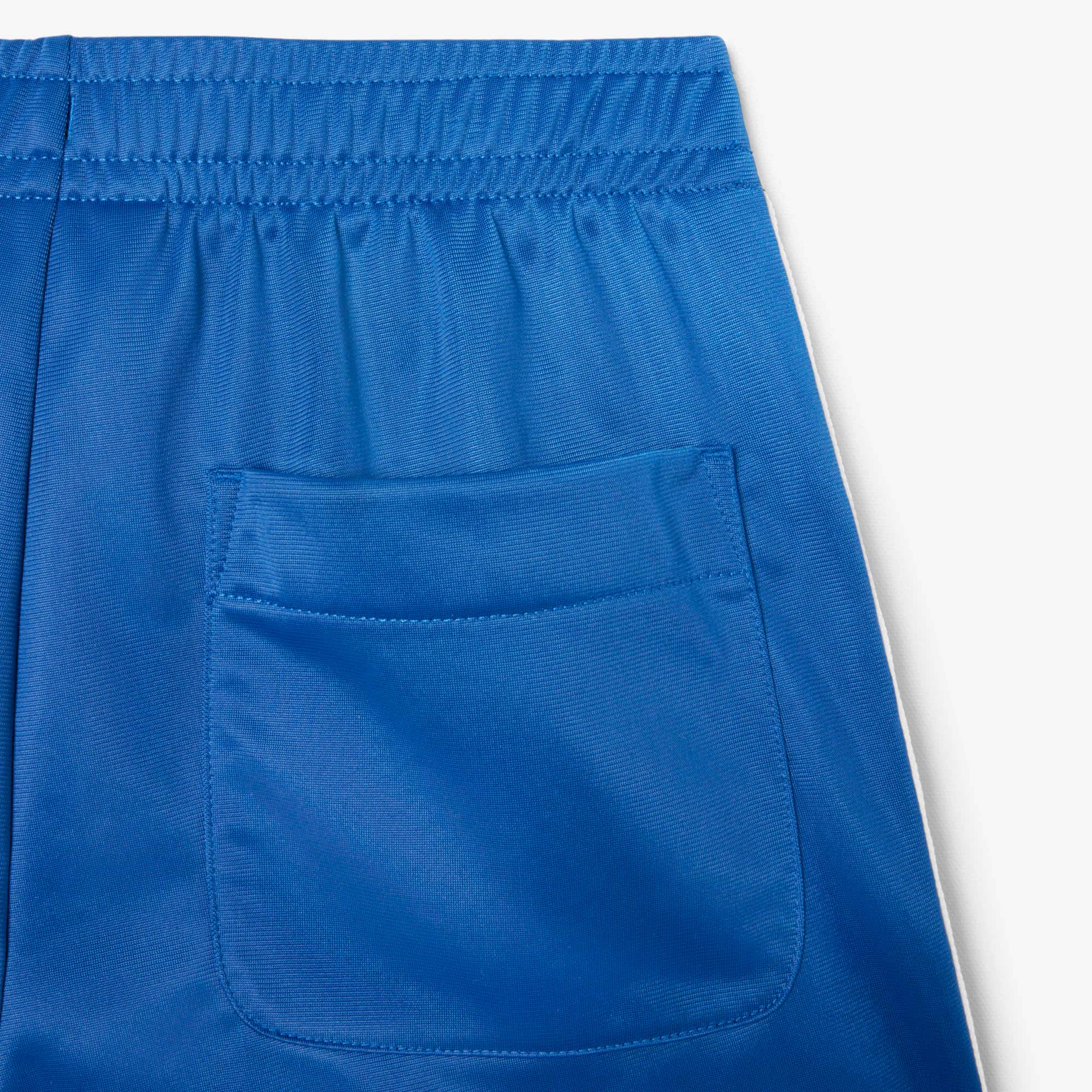 Women's Satin Jersey Pointelle Stripe Shorts - Blue