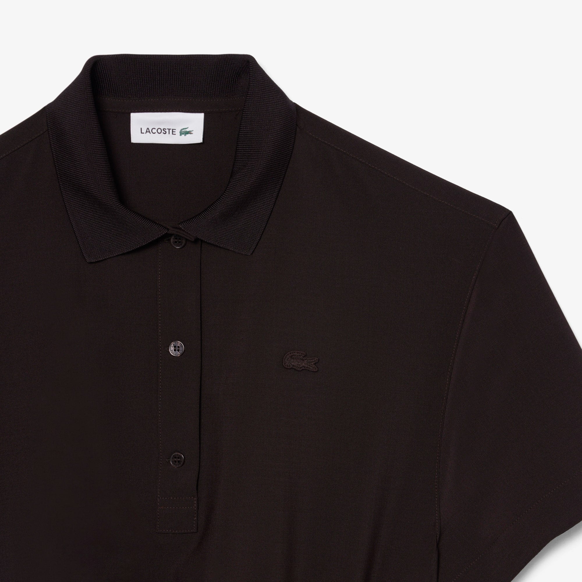 Wool blend Pleated Polo Dress - Brown