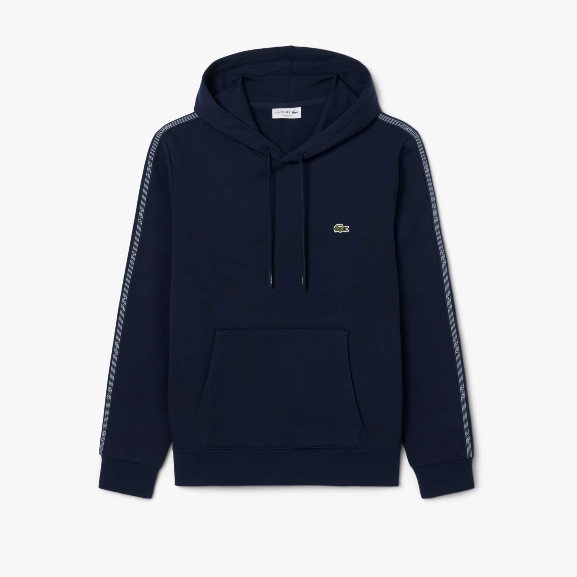 Logo Stripe Zipped Hoodie - Navy Blue