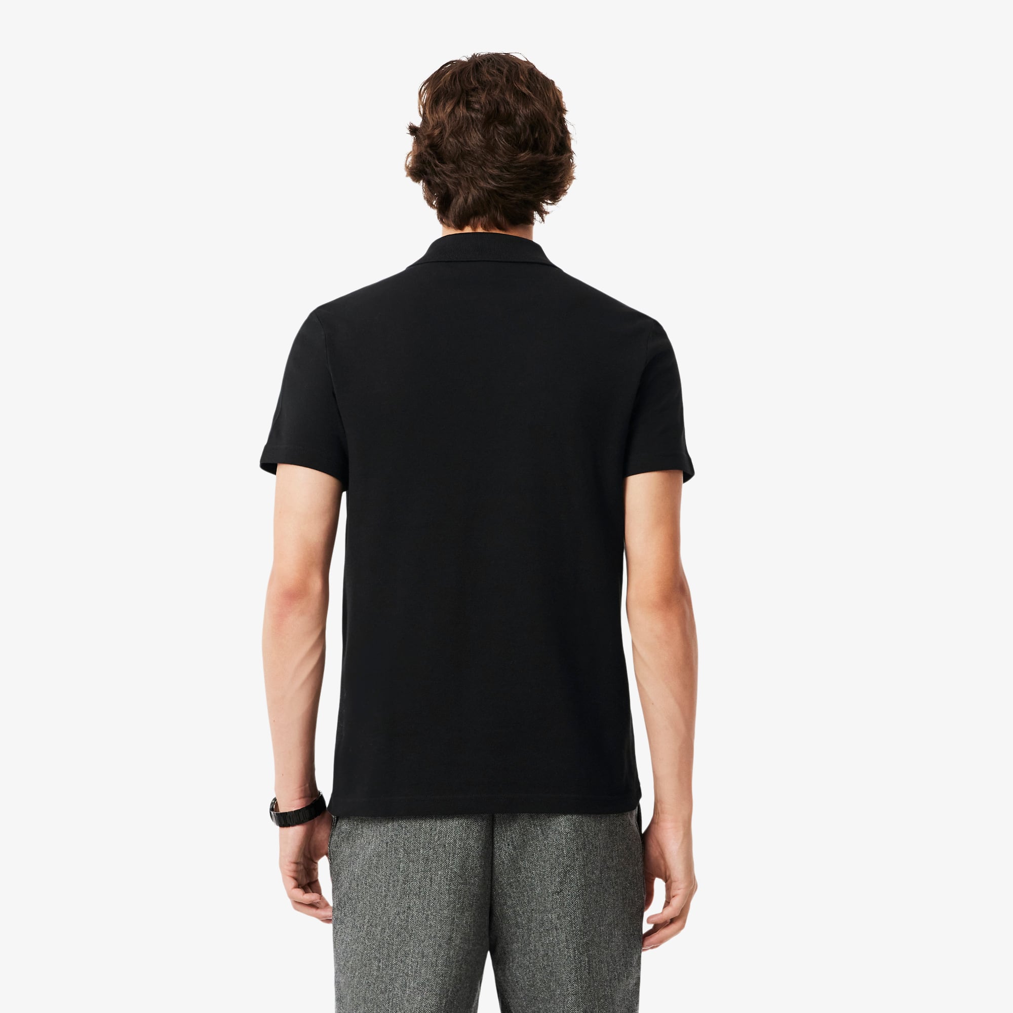 Men's Regular Fit Logo Trim Polo - Black