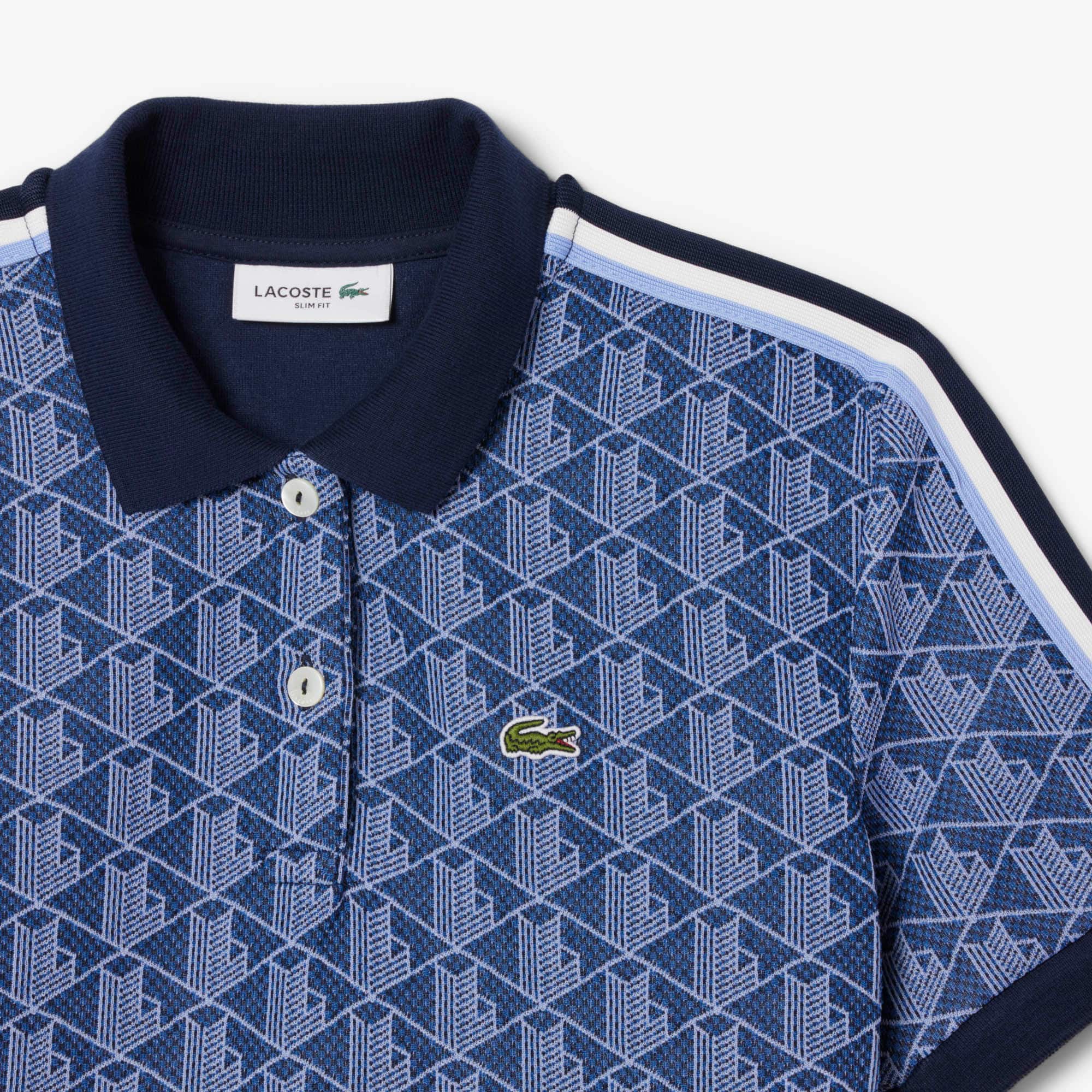 Women's Slim Fit Monogram Polo - Navy Blue / Purple