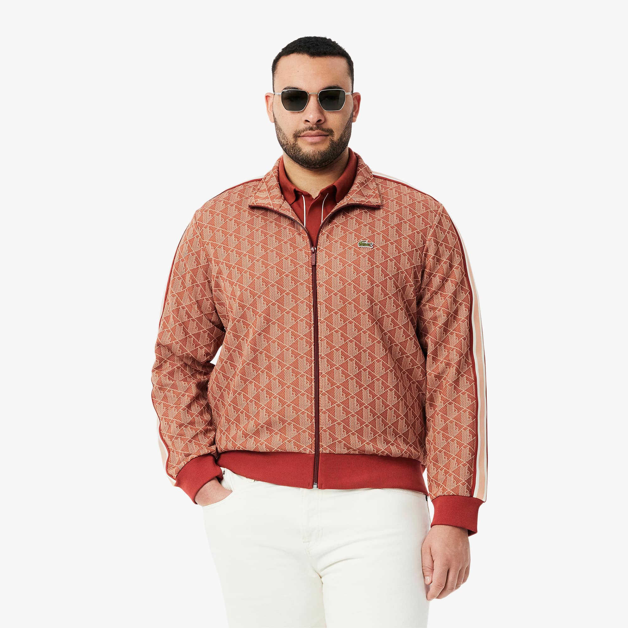 Men's Paris Zip-Up Track Jacket - Brown / Beige