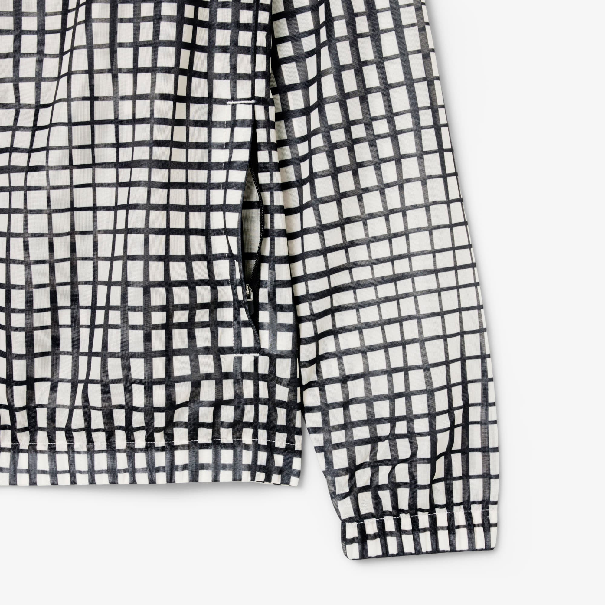 Men's Lightweight Print Sport Jacket - White / Black