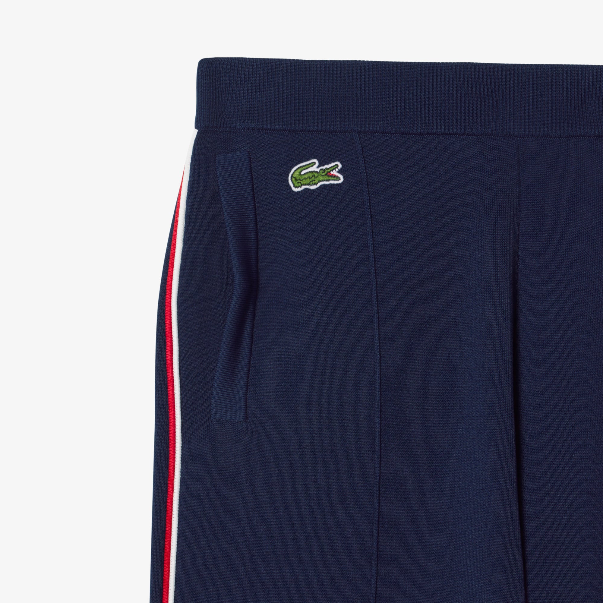 Women's Flared Striped Sweatpants - Navy Blue / Red / White
