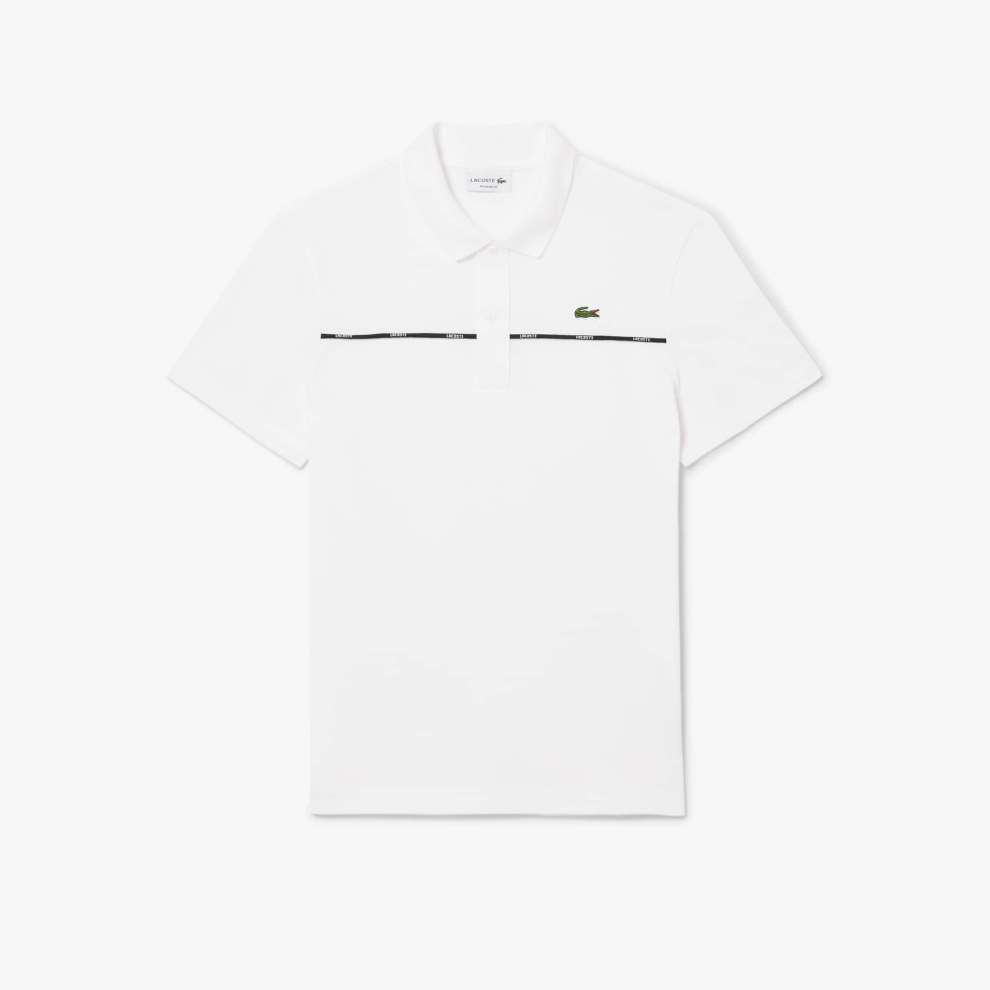 Men's Regular Fit Logo Trim Polo - White