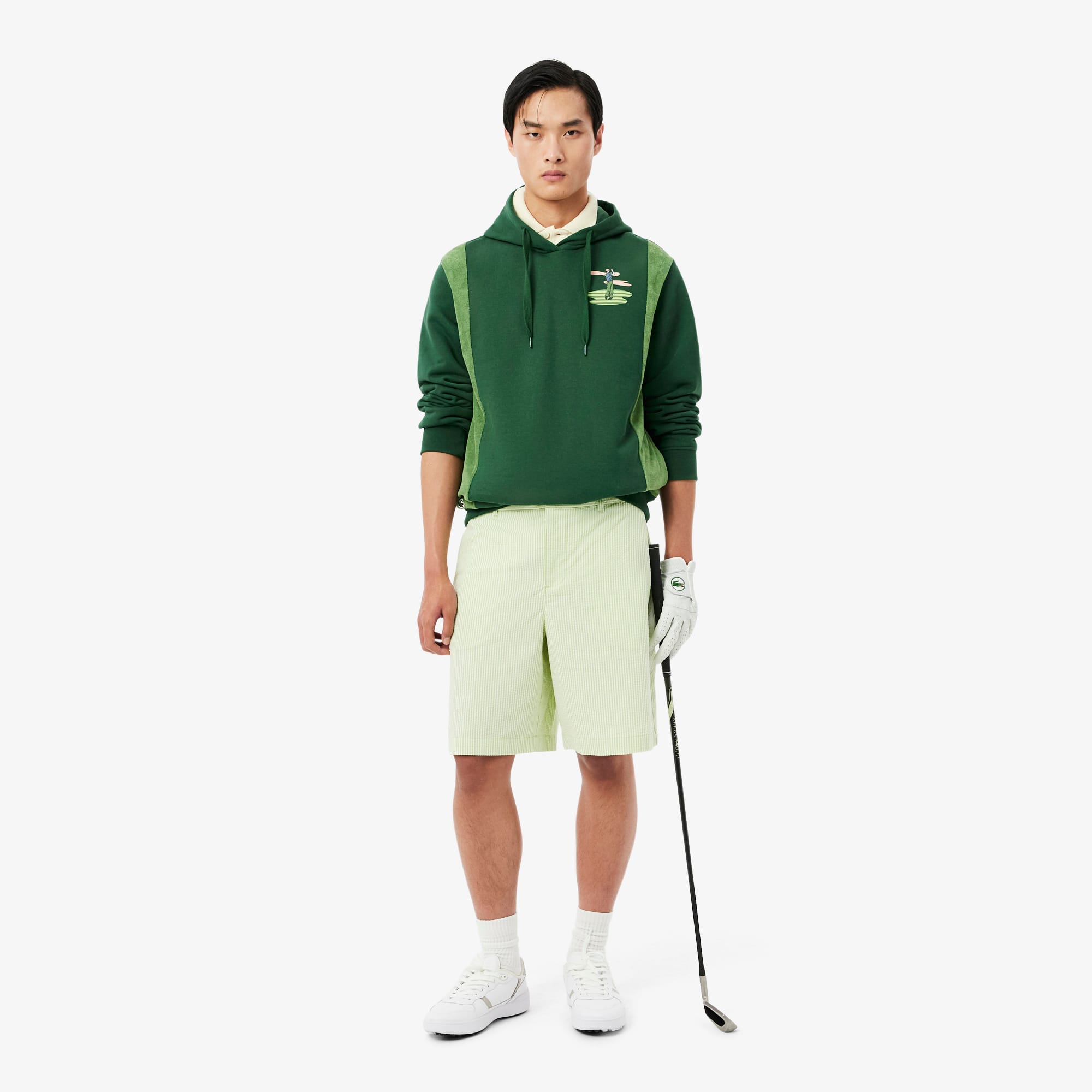 Golf Print Hoodie - Vert