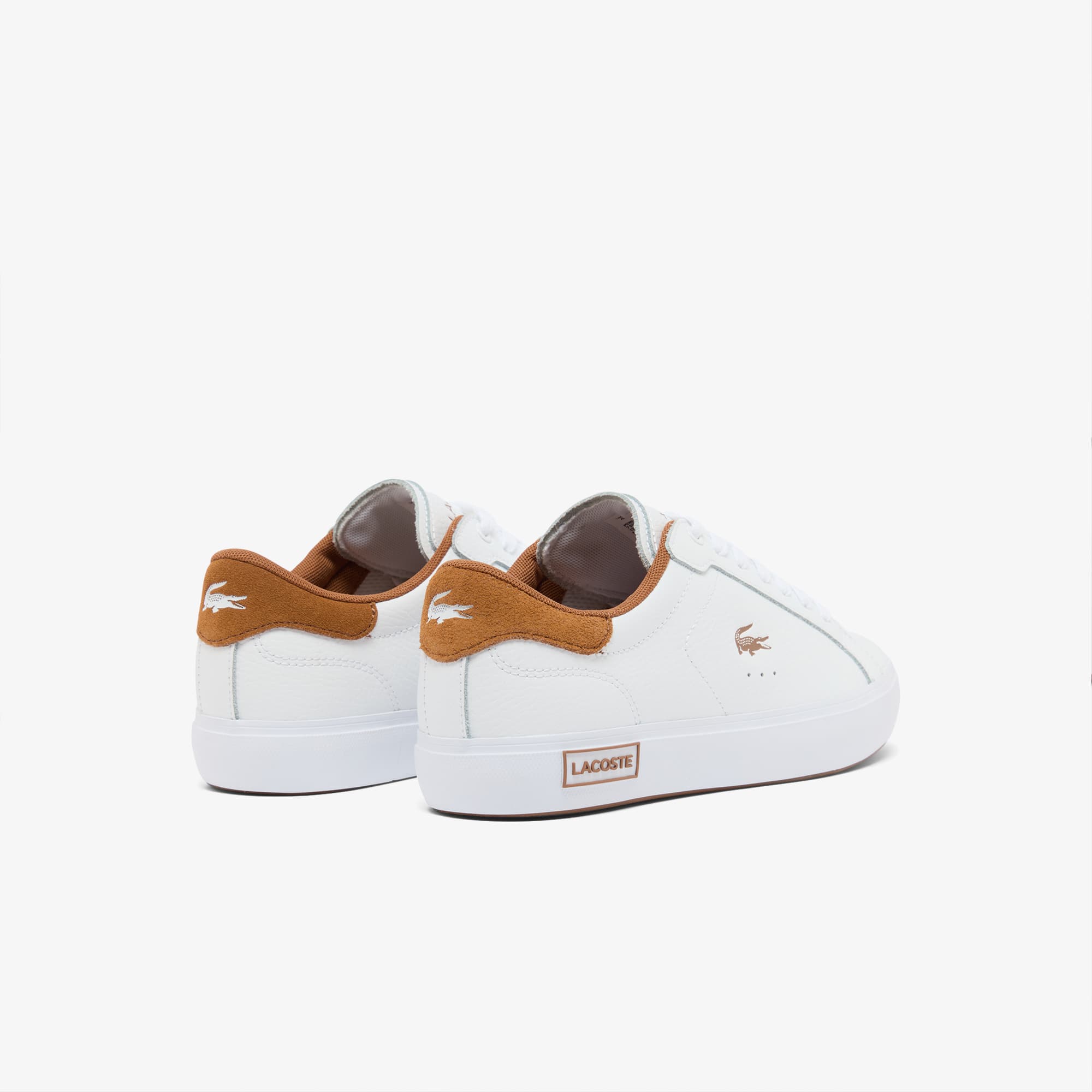 Women's Powercourt Leather Sneakers - WHITE/BROWN