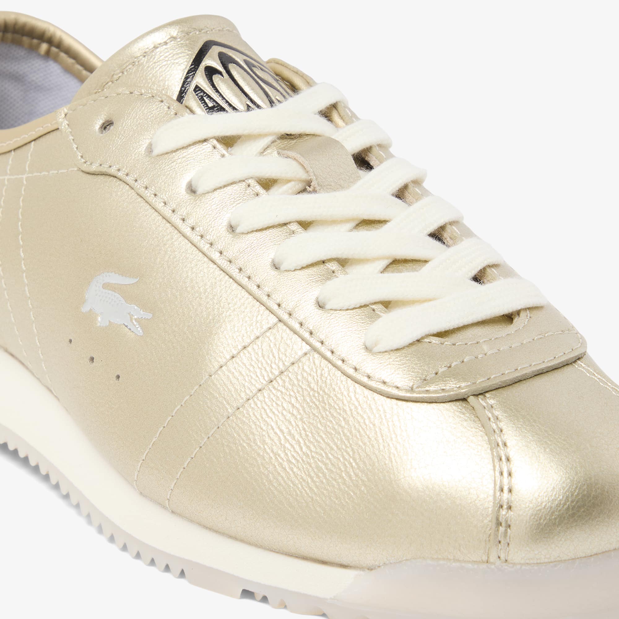Women's Club-Low Leather Sneakers - GLD/OFF WHT