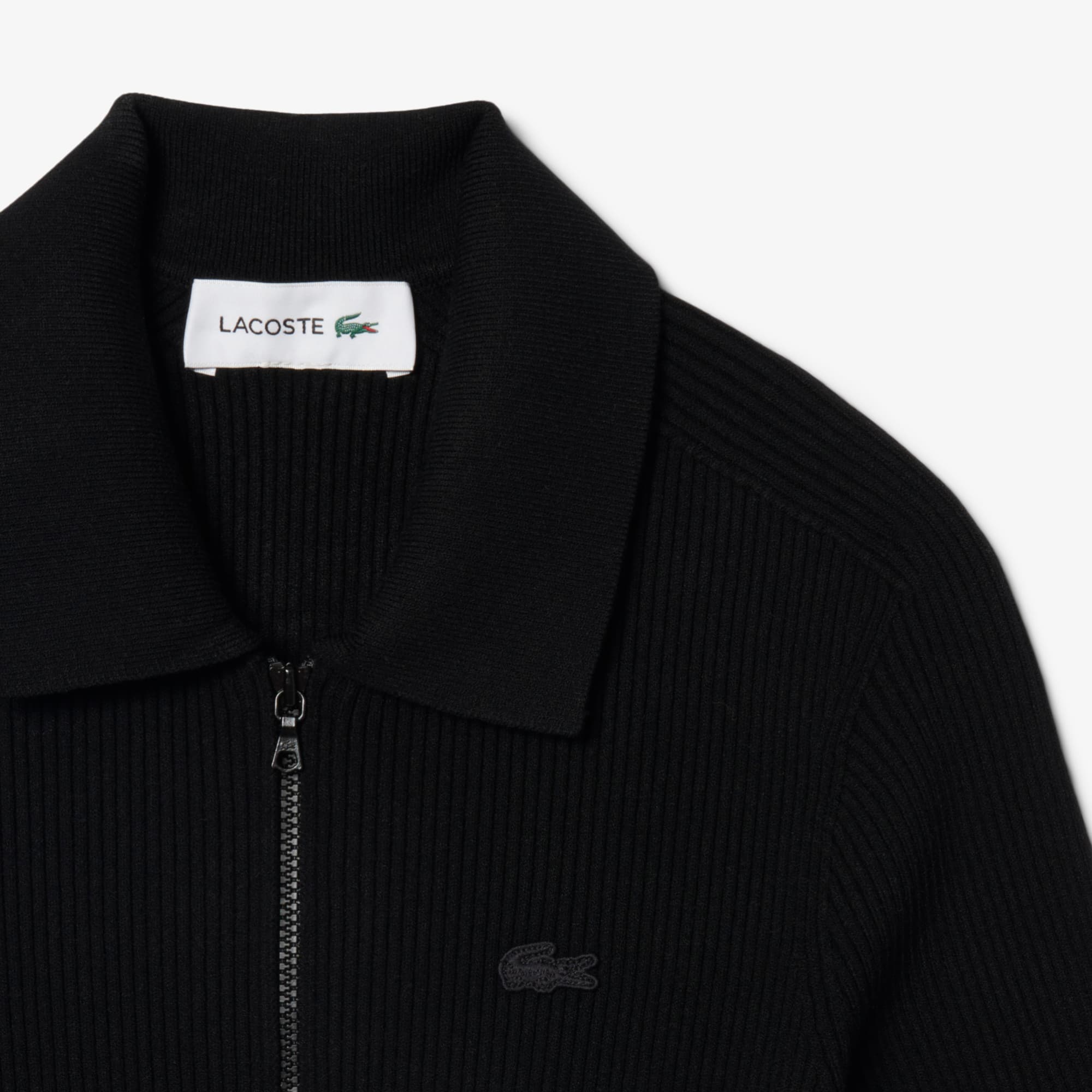Women's Pleated Polo Collar Dress - Black