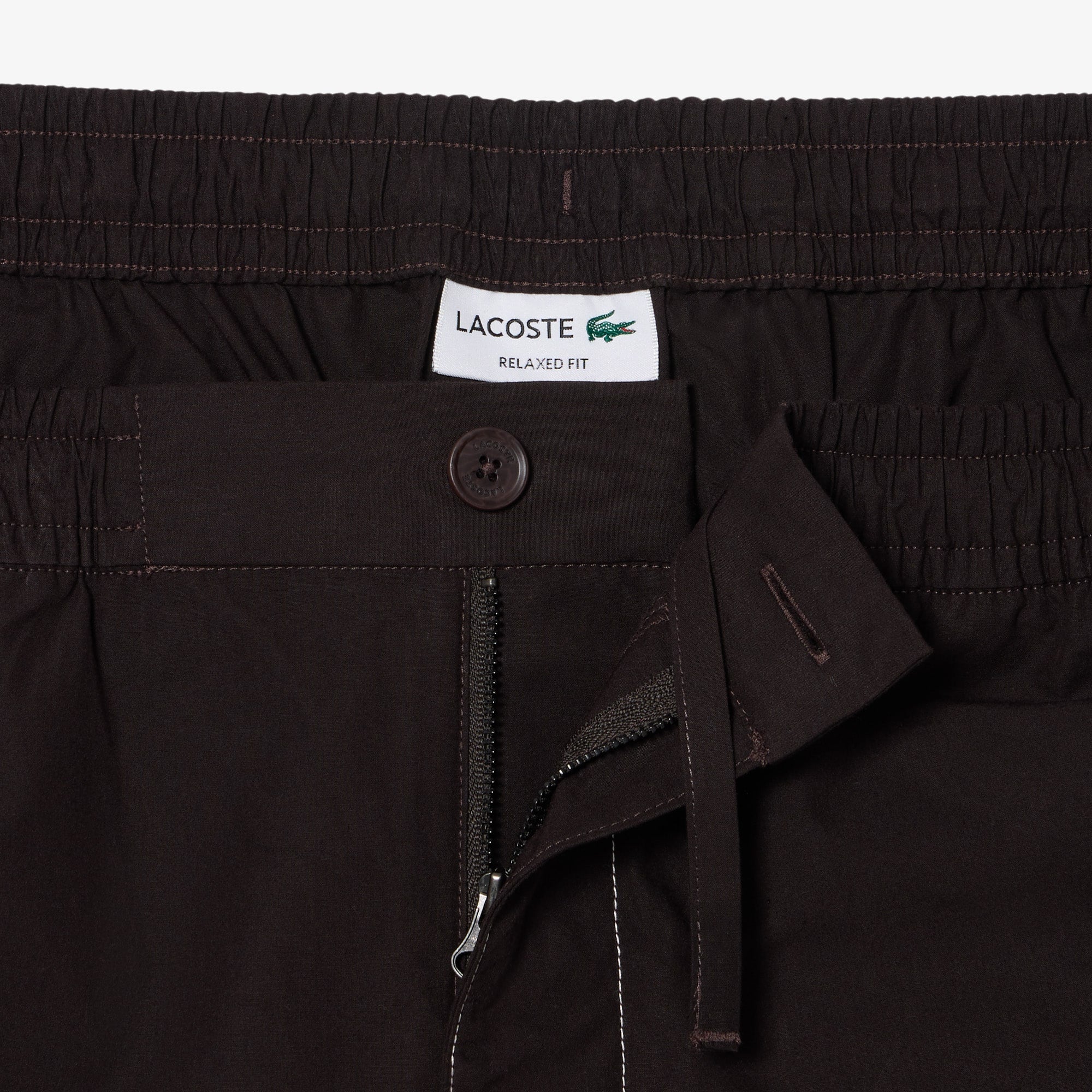 Relaxed Fit Poplin Shorts - Brown