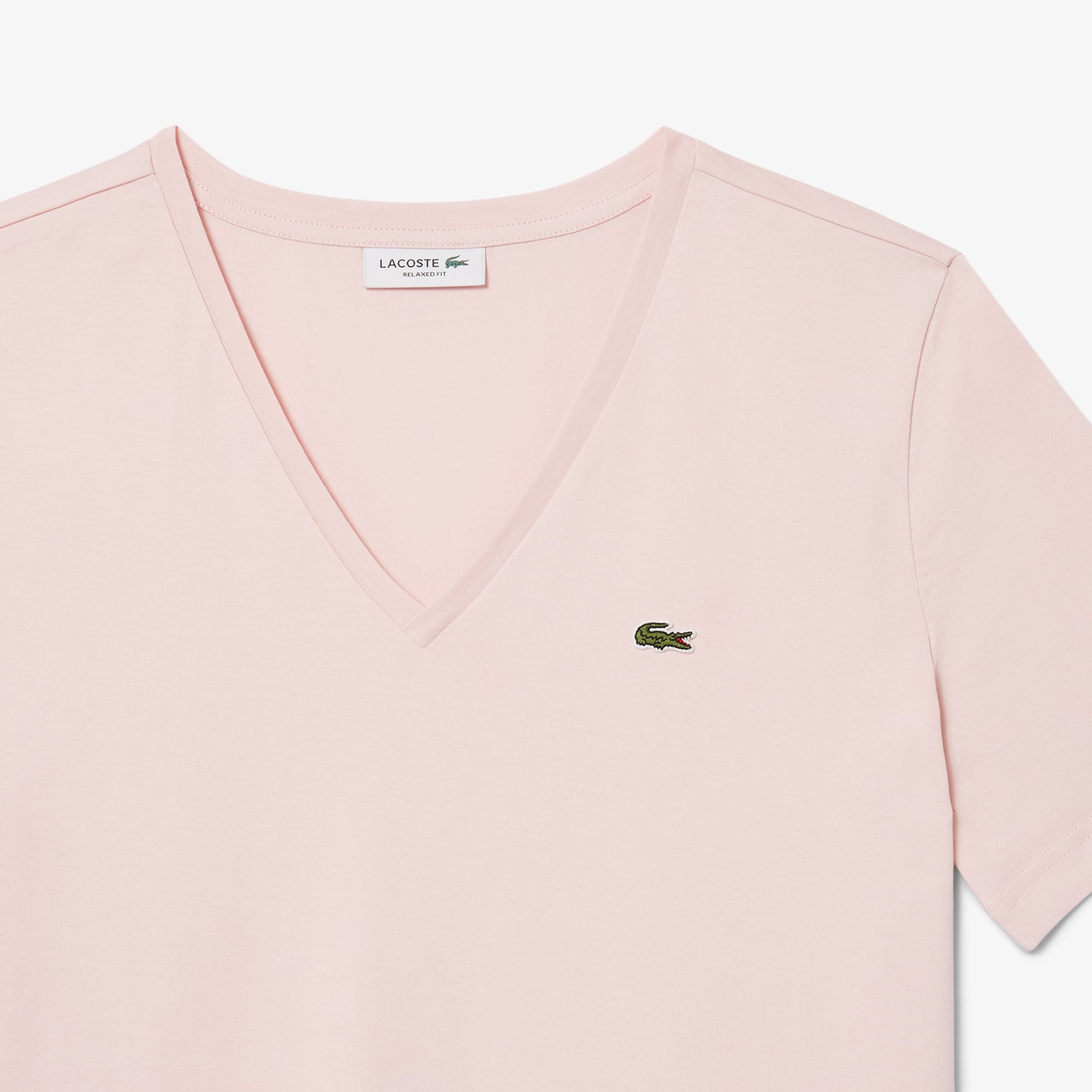 Women's Relaxed Fit Soft Cotton V-Neck T-Shirt - Light Pink