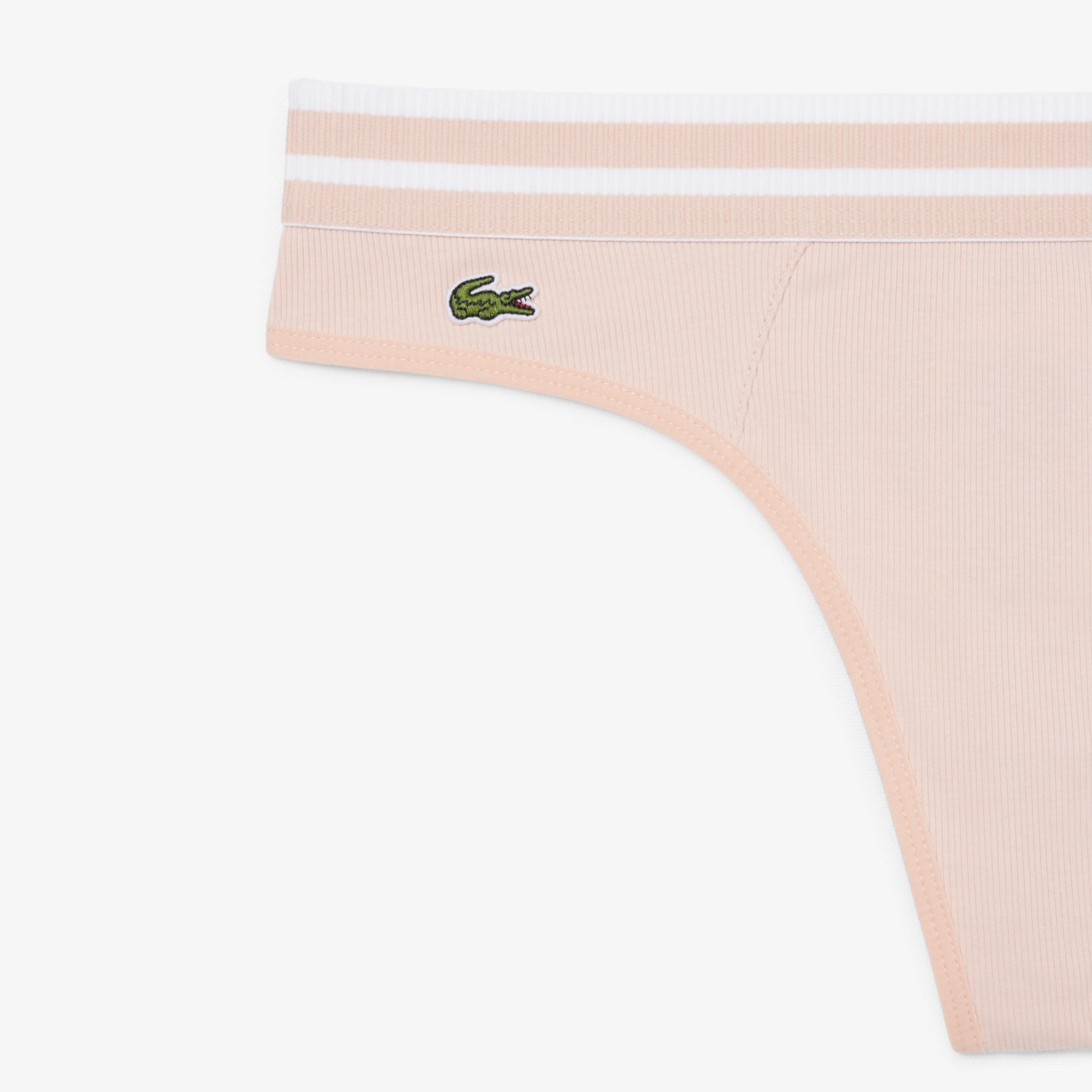 Cotton Stripe Waist String Briefs - Rose