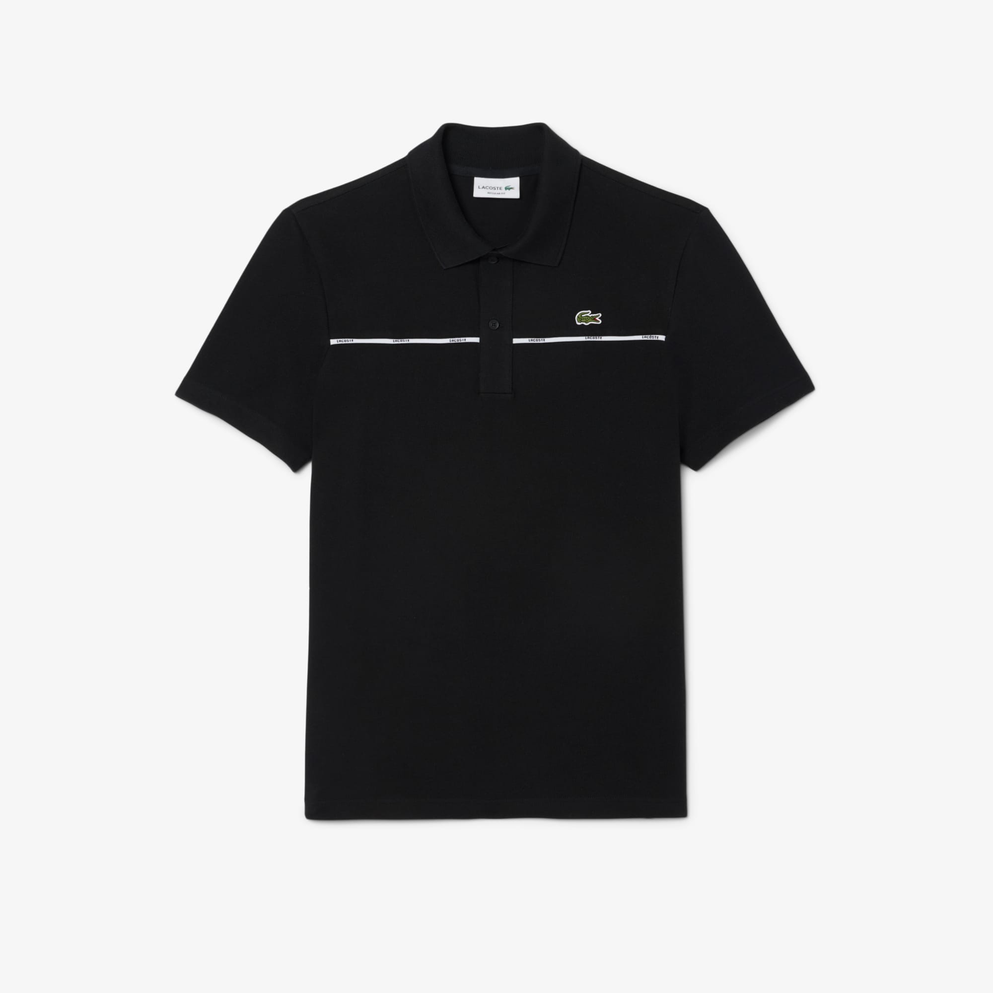 Men's Regular Fit Logo Trim Polo - Black