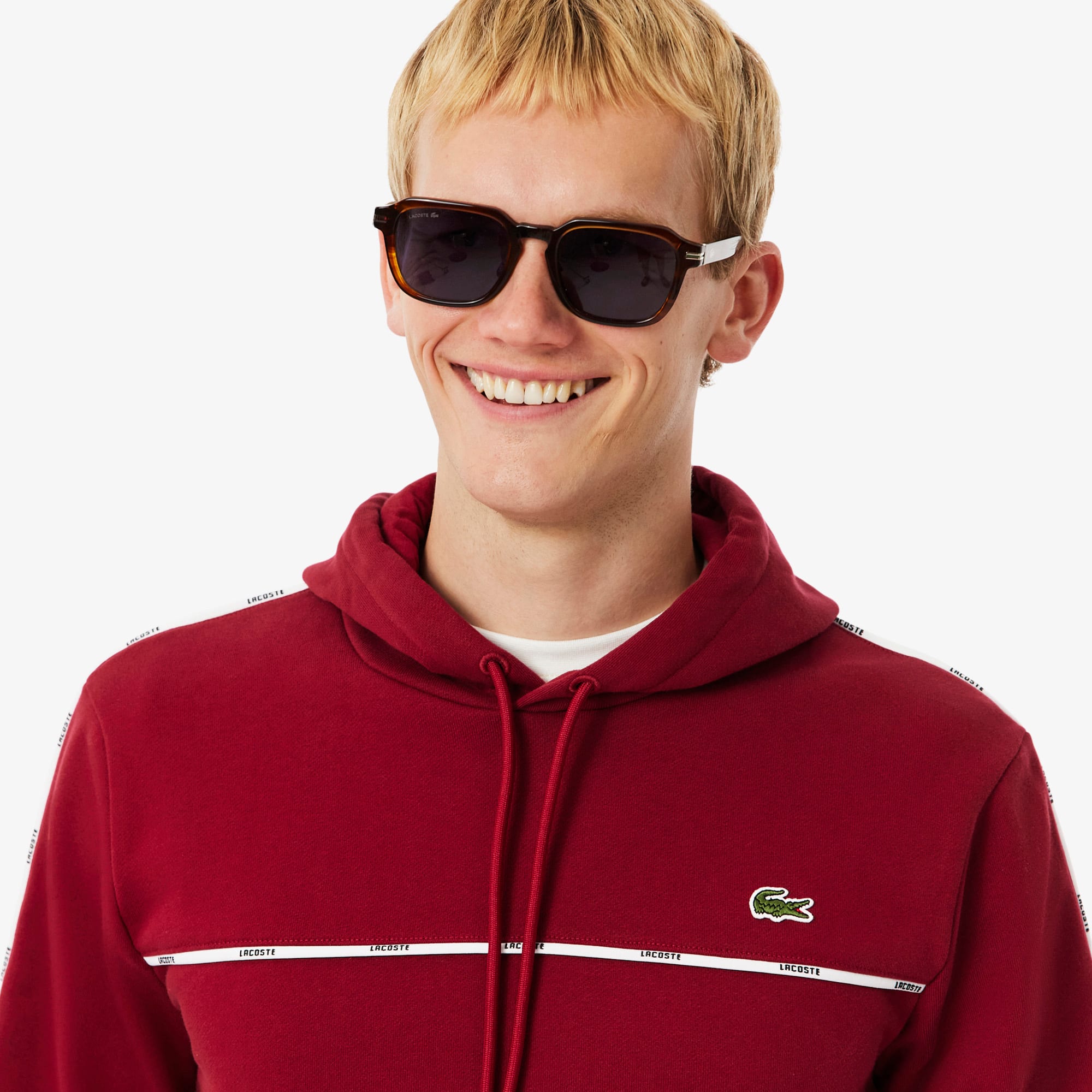 Men's Classic Fit Logo Stripe Sweatshirt - Bordeaux