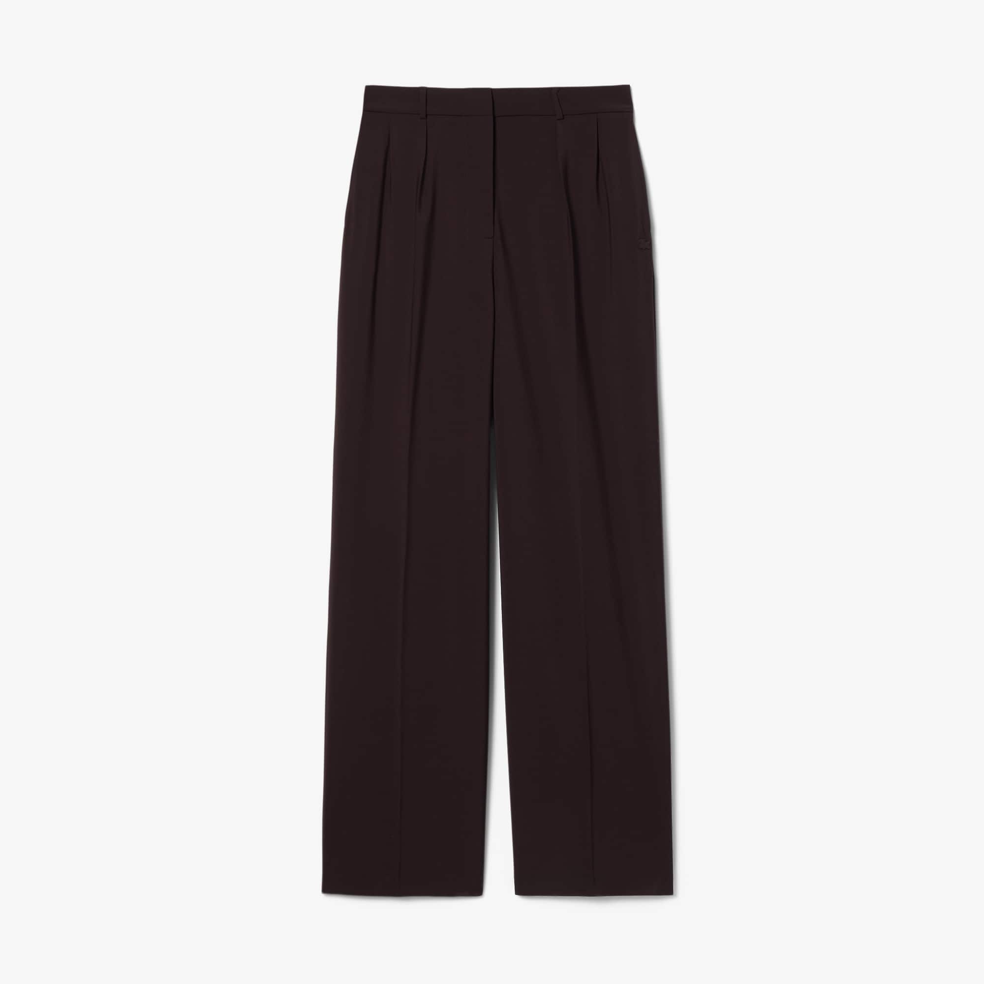 Oversized Wool Blend Pants - Brown