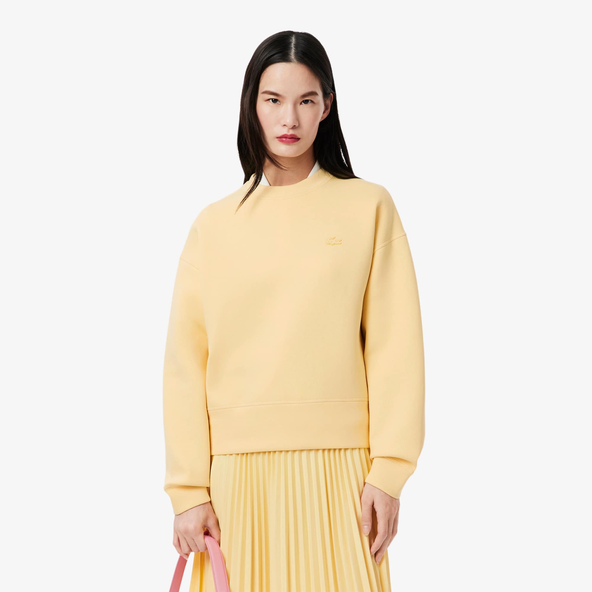 Women's Oversized Cotton Sweatshirt - Yellow