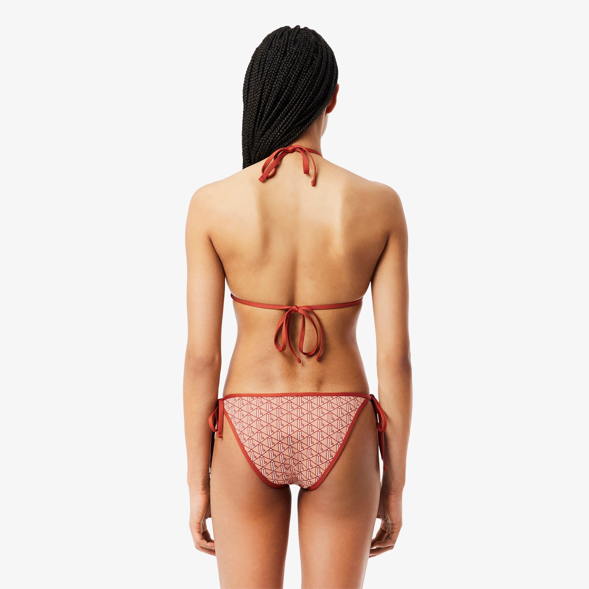 Women's Printed Jersey Swim Top - Brown / Beige