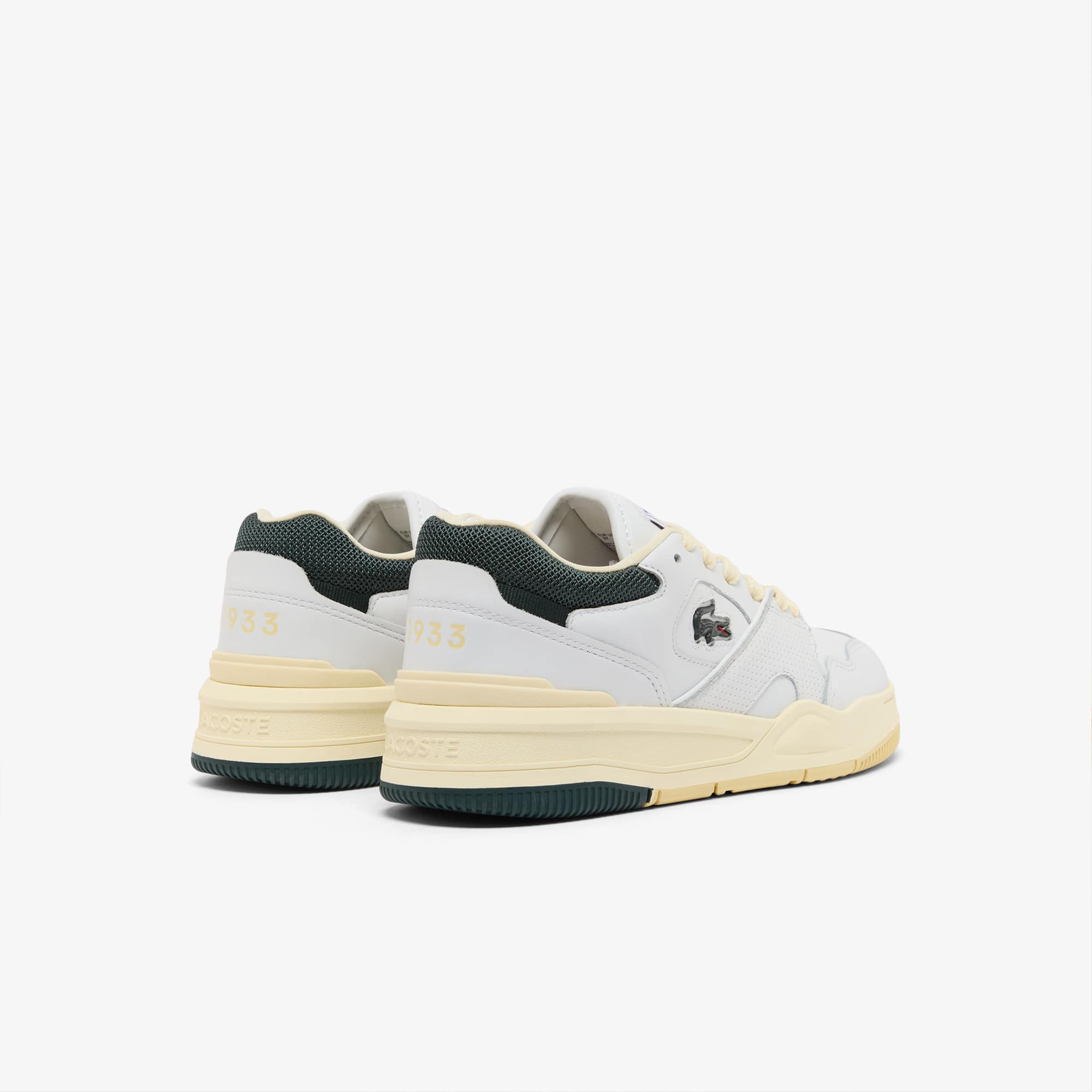 Women's Lineshot Leather Sneakers - WHITE/DARK GREEN