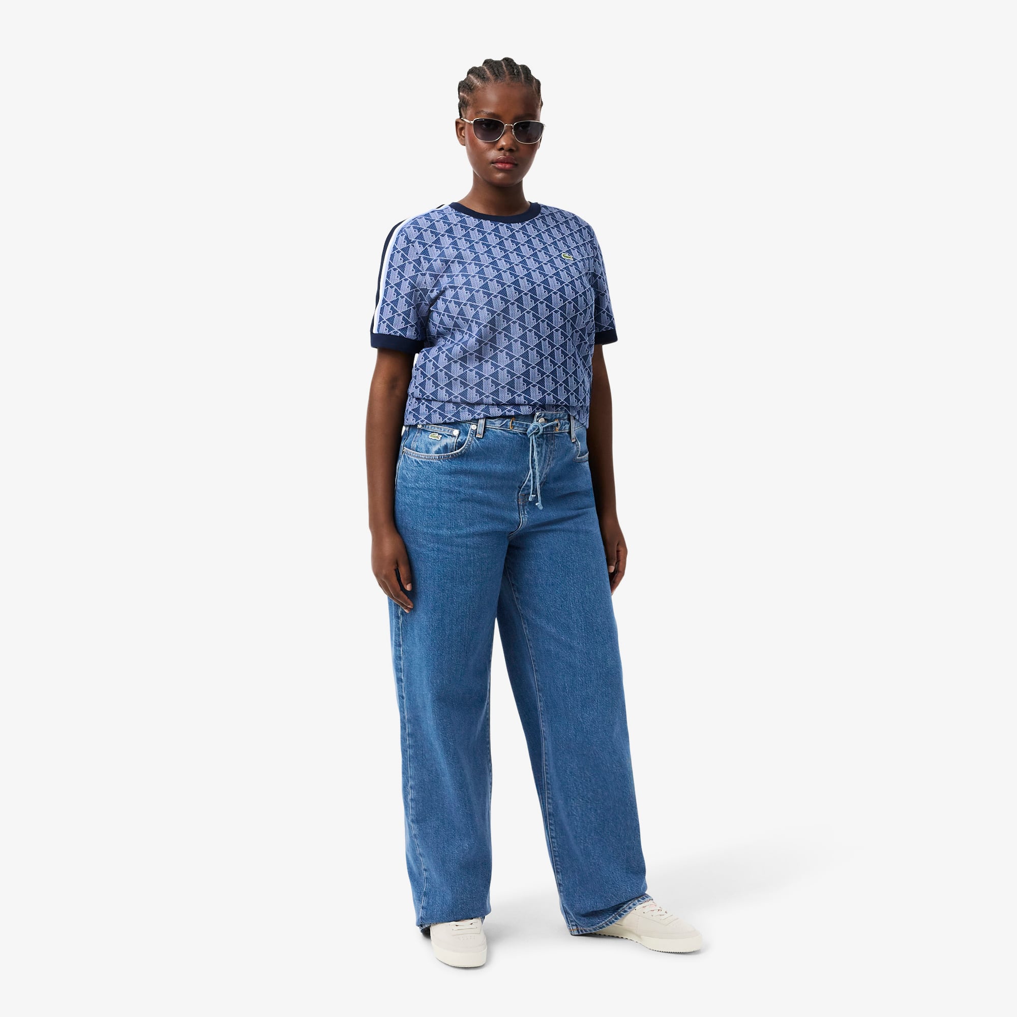 Women's Wide Leg Denim Jeans - Blue Chine