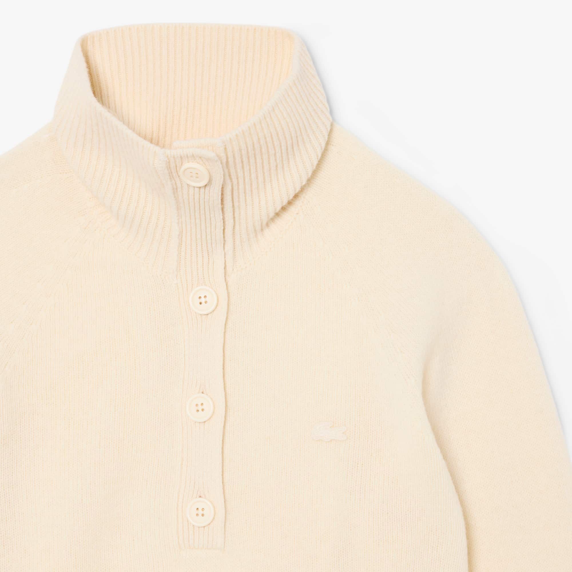Women's Wool High-Neck Sweater - Cream