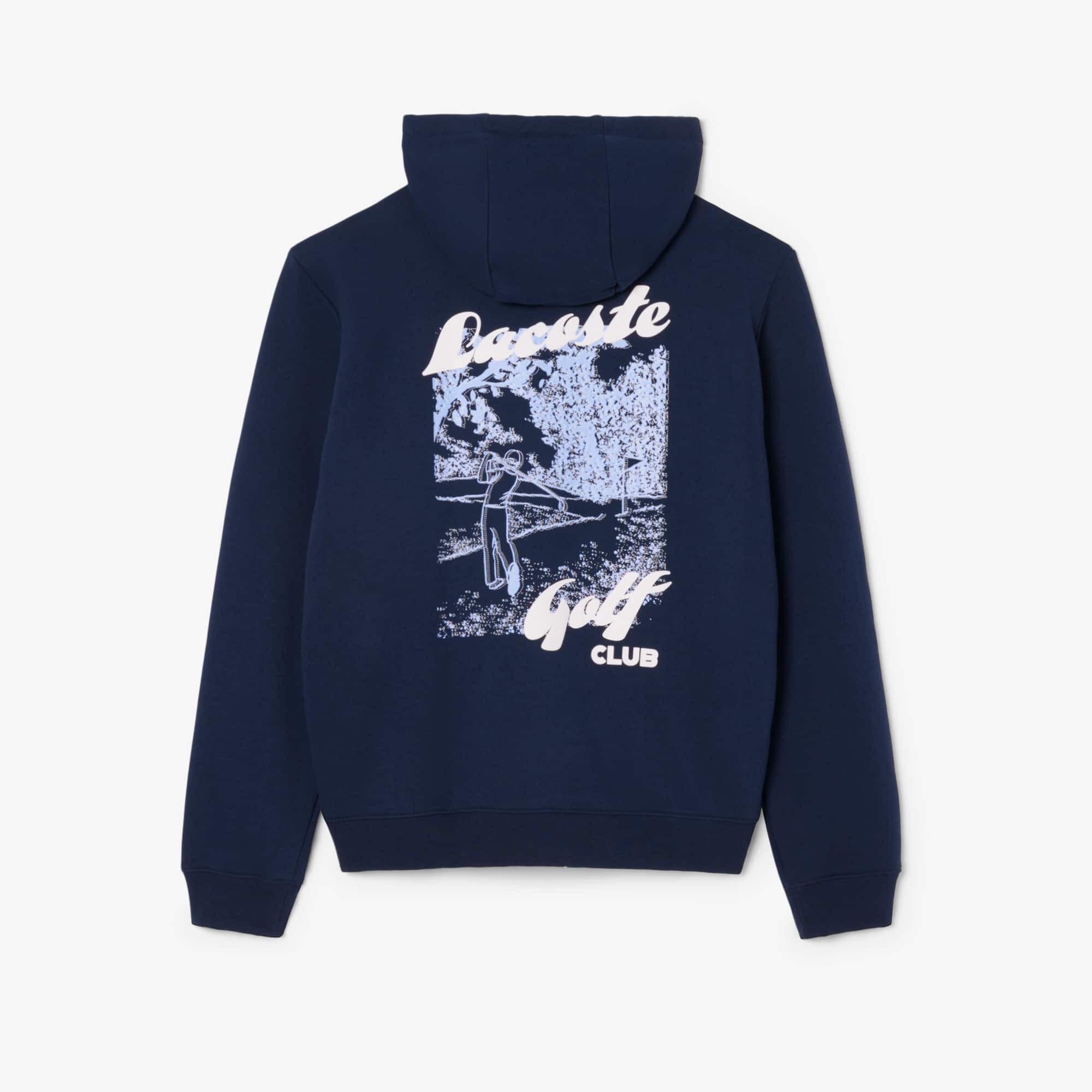Men's Printed Fleece Golf Hoodie - Navy Blue