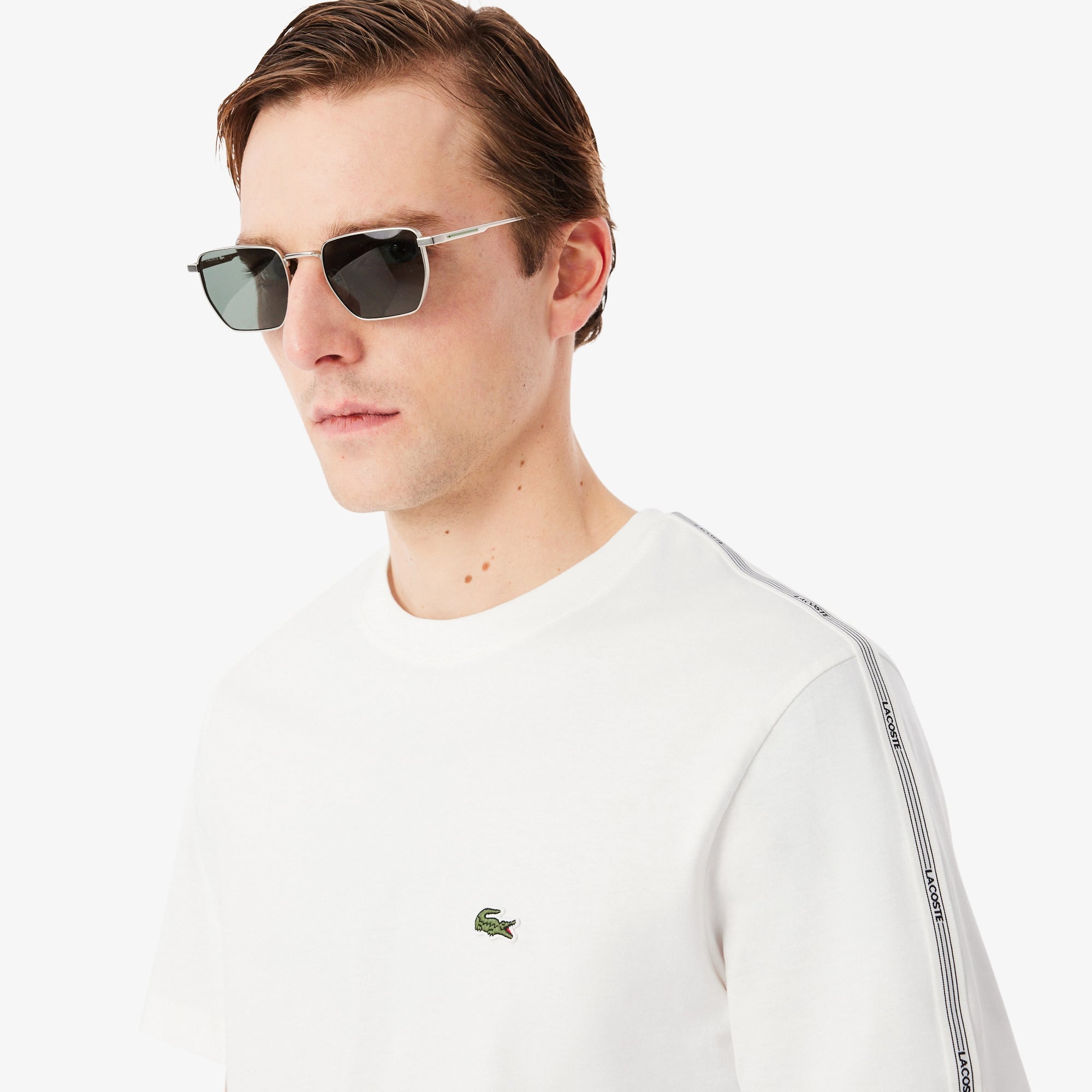 Branded Stripe Band T-Shirt - White