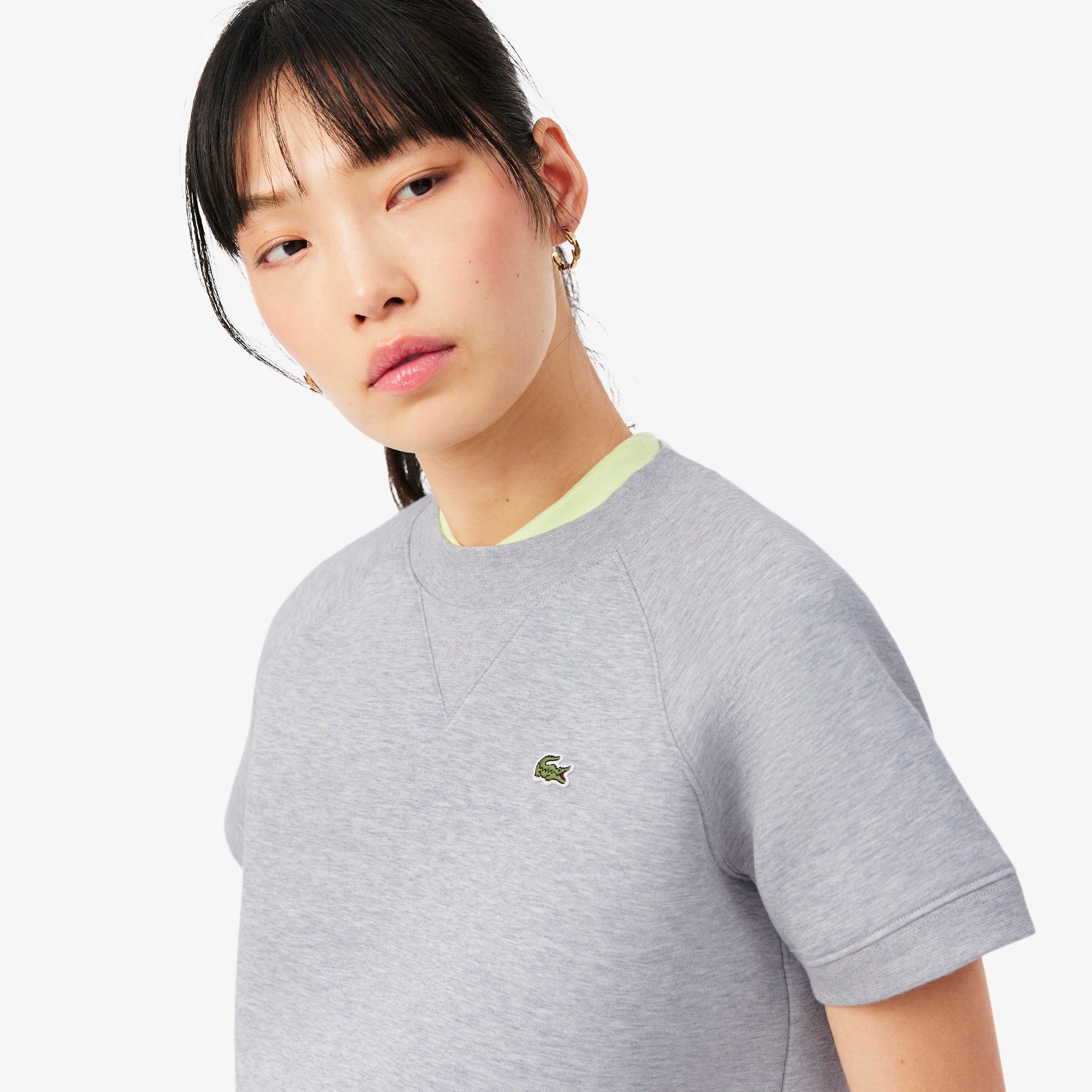 Regular Fit Short Sleeved Sweatshirt - Grey Chine