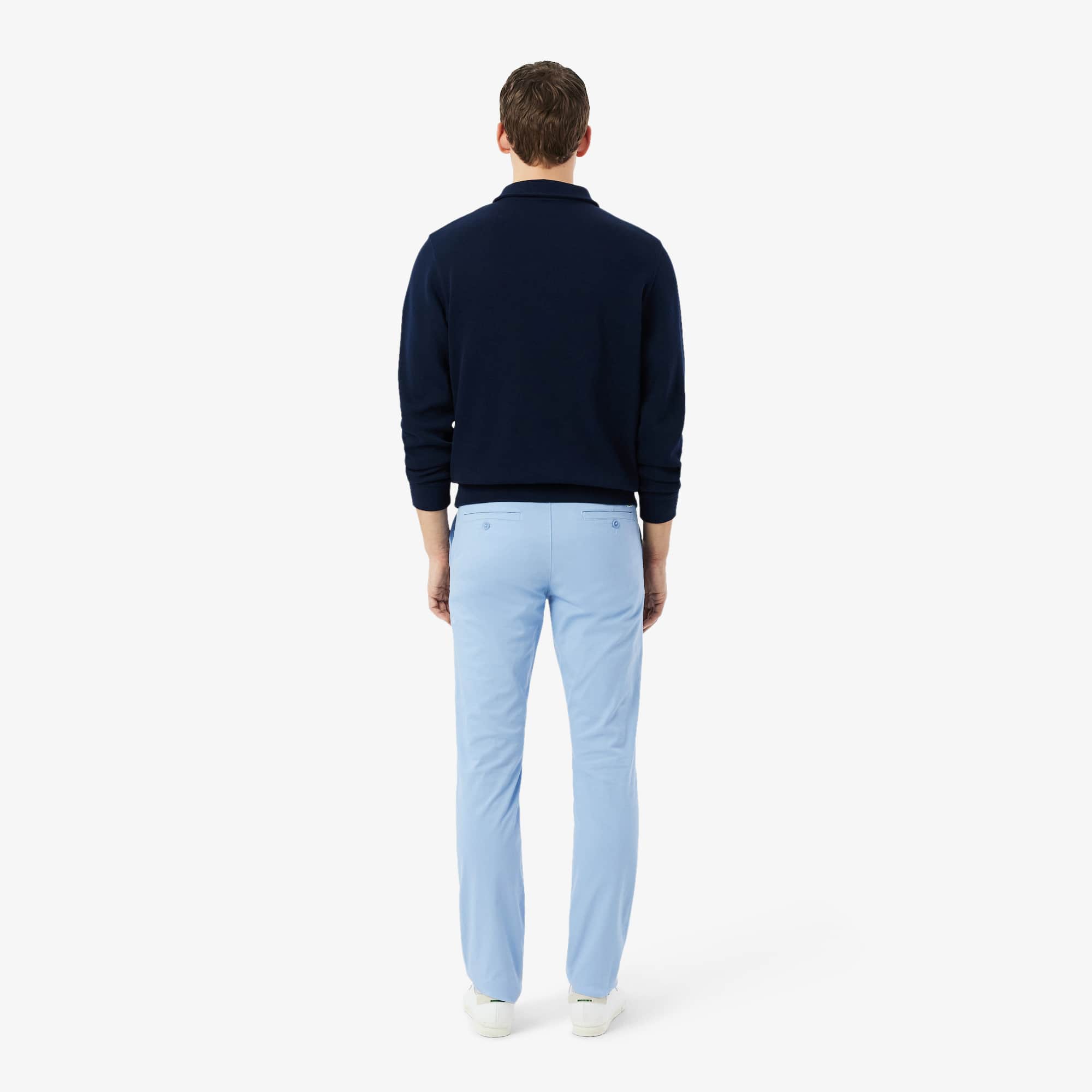 Slim Fit Stretch Twill Chino Pants - Light Blue