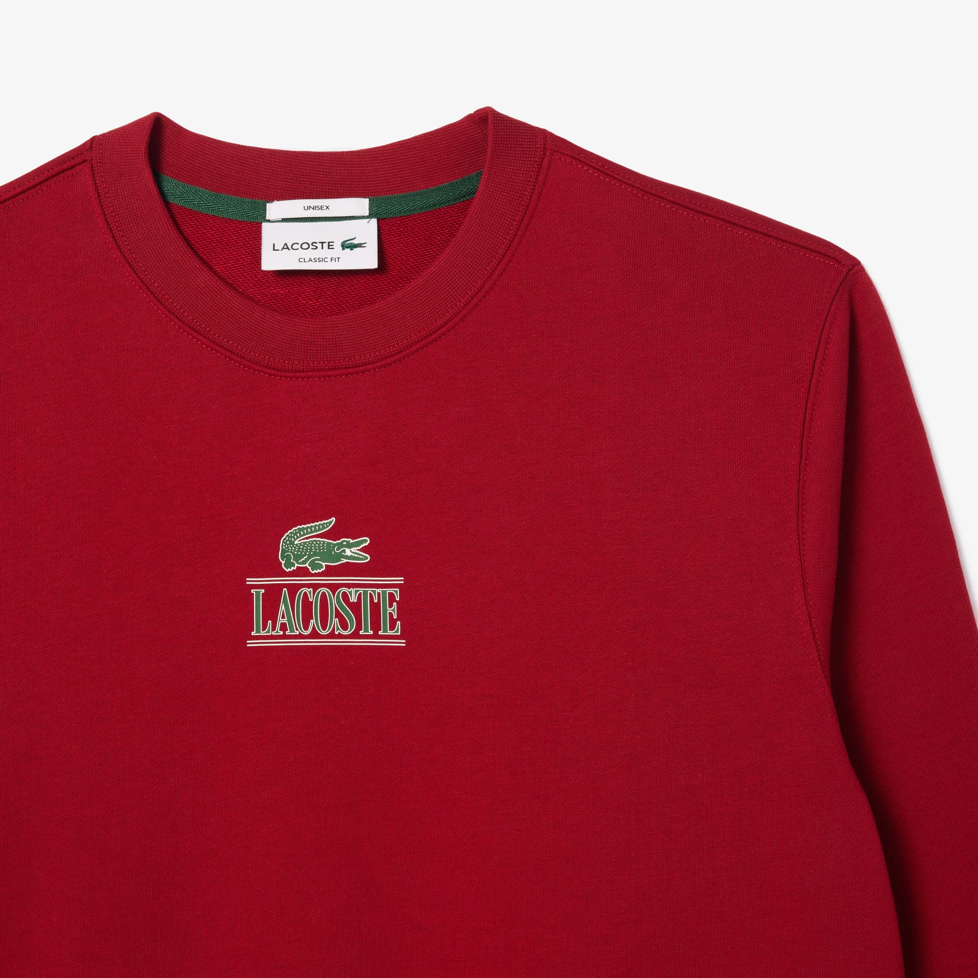 Unisex Signature Print Fleece Sweatshirt - Bordeaux