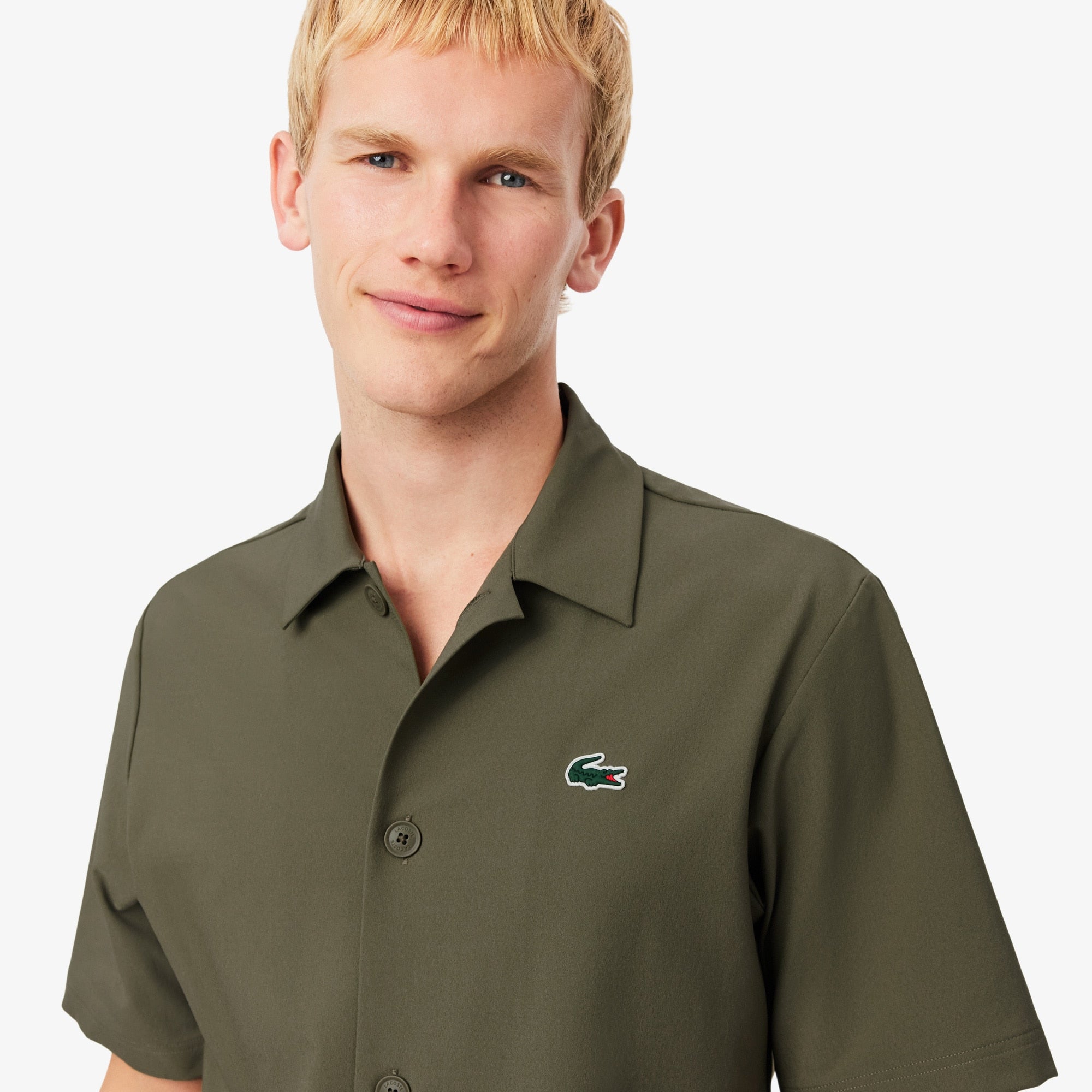 Men's Ultra Dry Printed Stretch Golf Shirt - Khaki Green