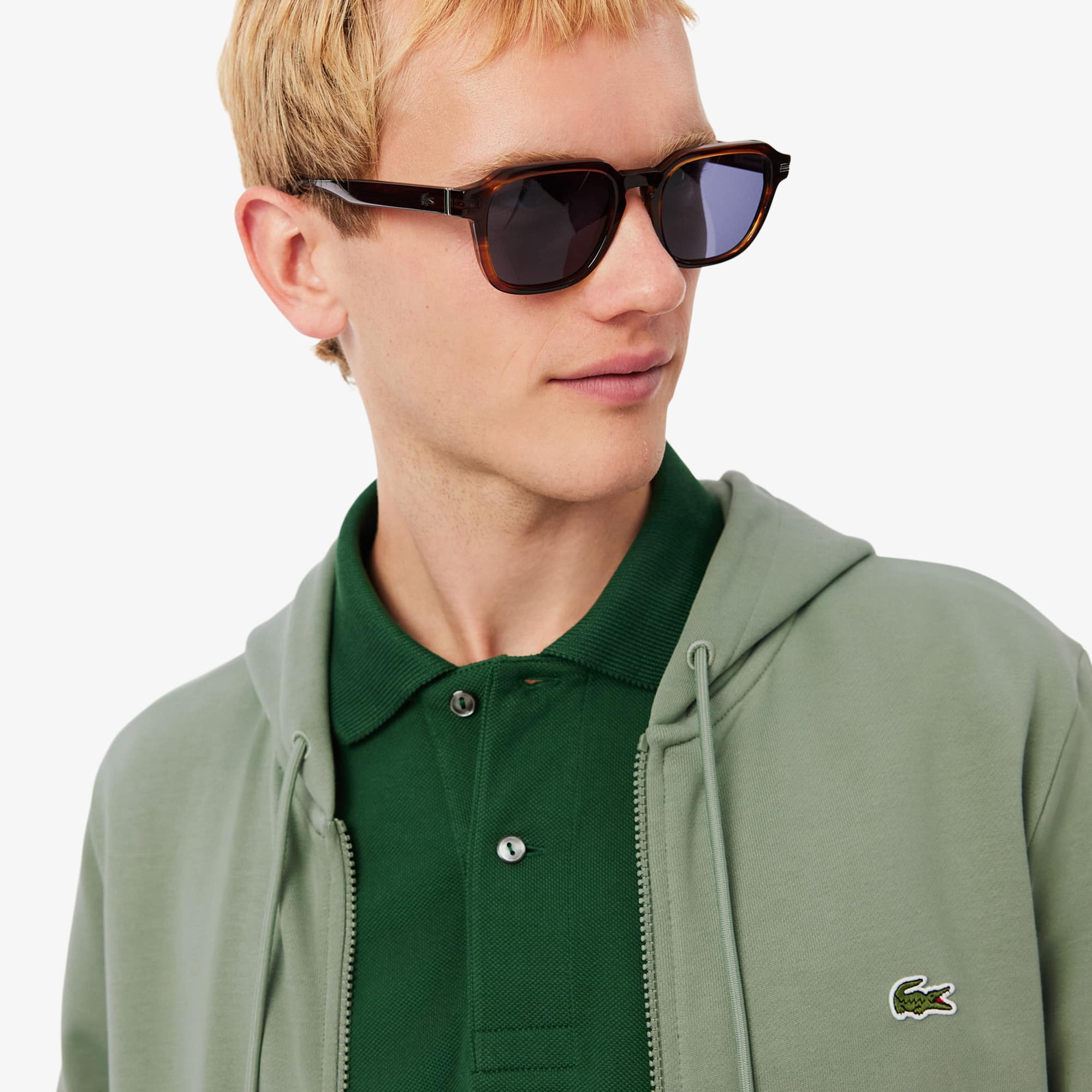 Men's Classic Fit Zip-Up Fleece Sweatshirt - Green