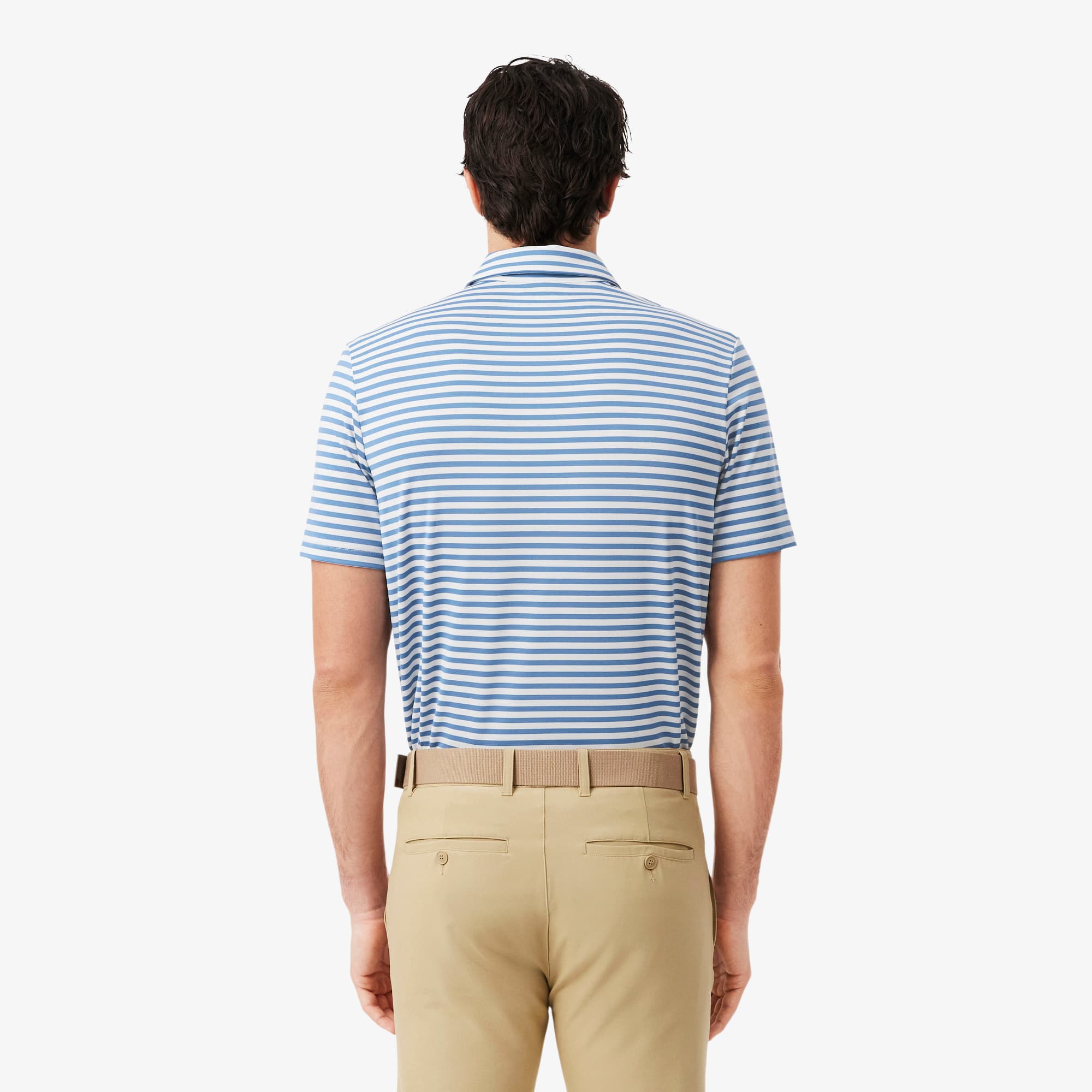 Regular Fit Ultra Dry Striped Golf Polo - Blue / White