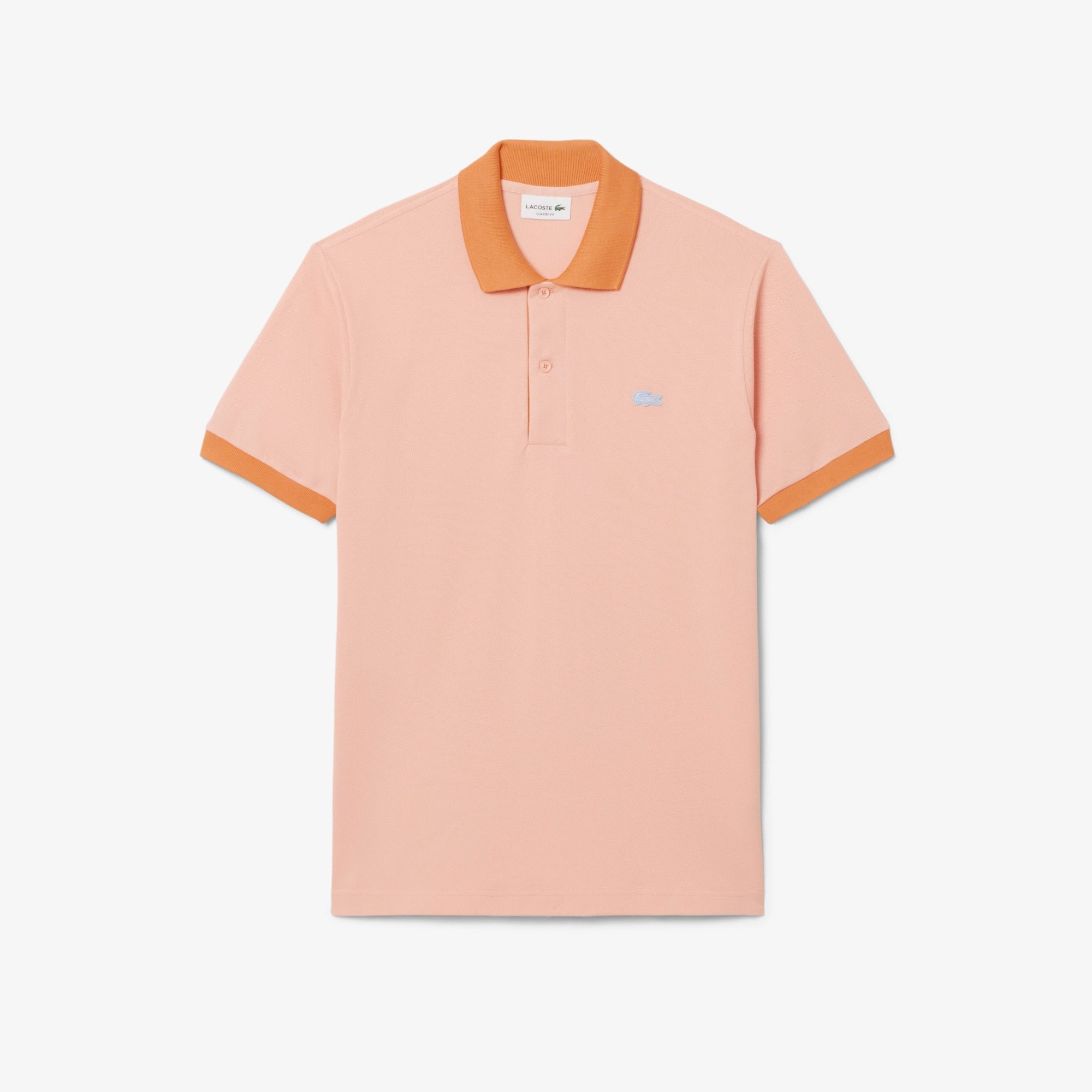 Classic Fit Contrast Rib Polo - Rose / Orange