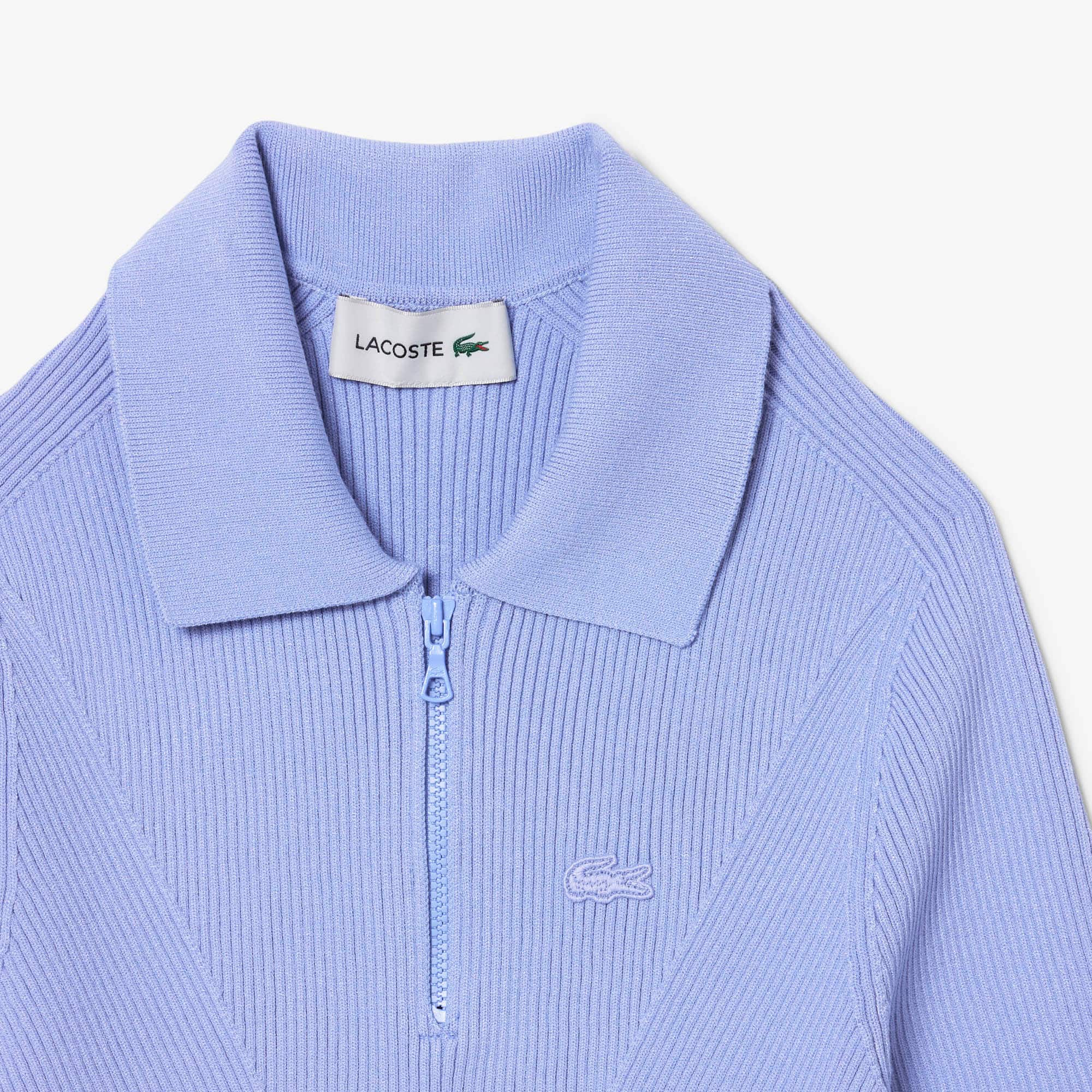 Women's 3D Ribbed Knit Polo - Purple