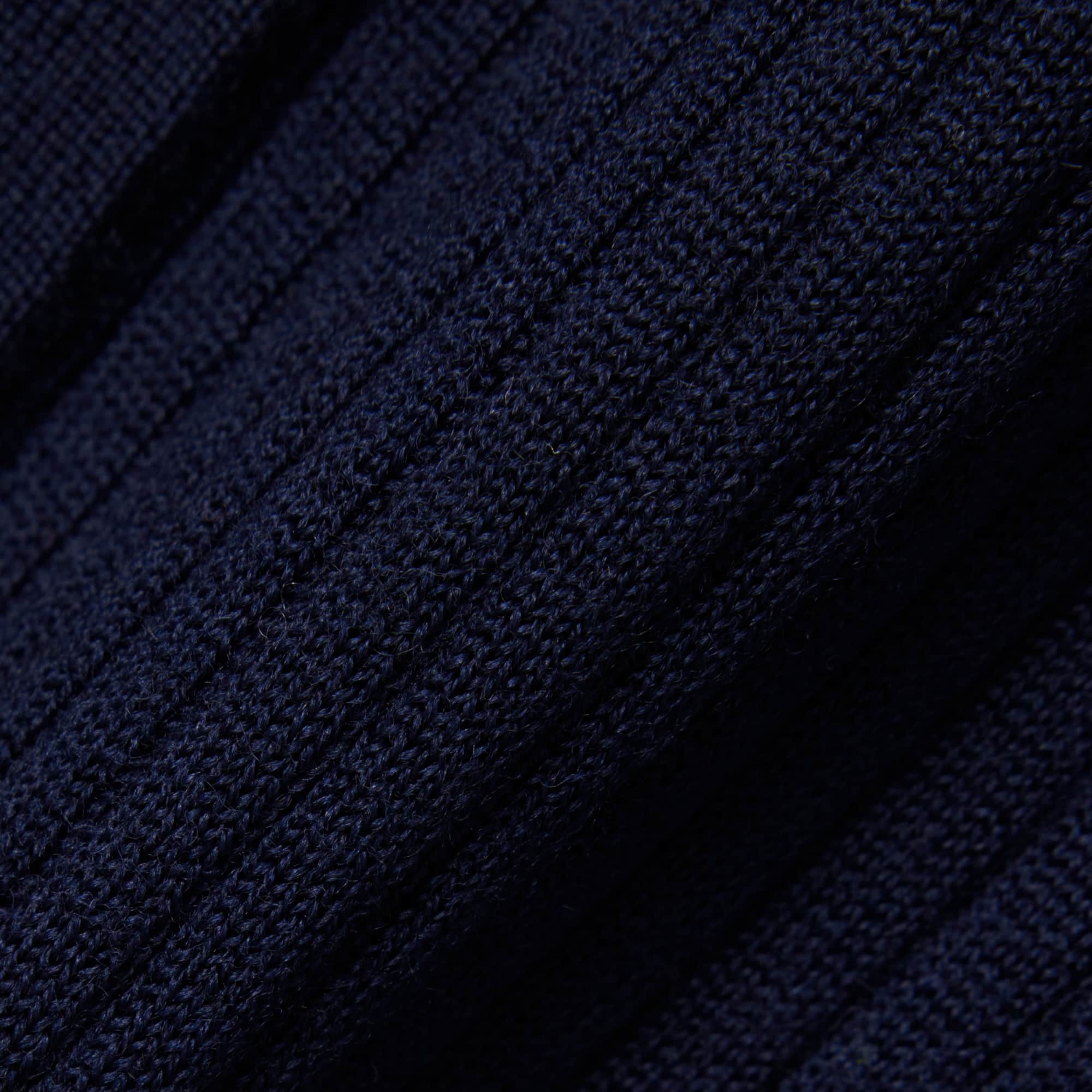 Women's Rib Knit Merino Wool Cardigan - Navy Blue