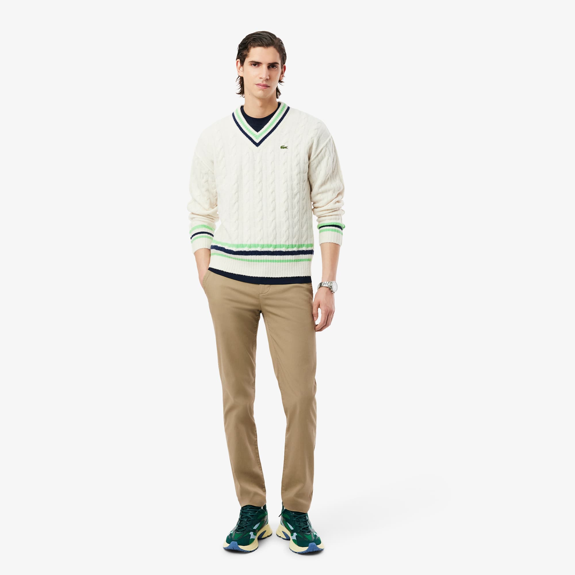 Men's Slim Fit Stretch Cotton Pants - Beige
