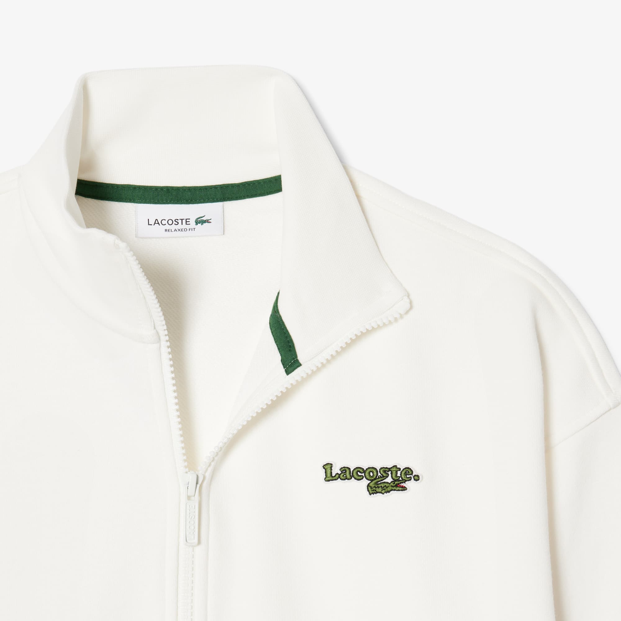Relaxed Fit Zipped Badge Sweatshirt - White