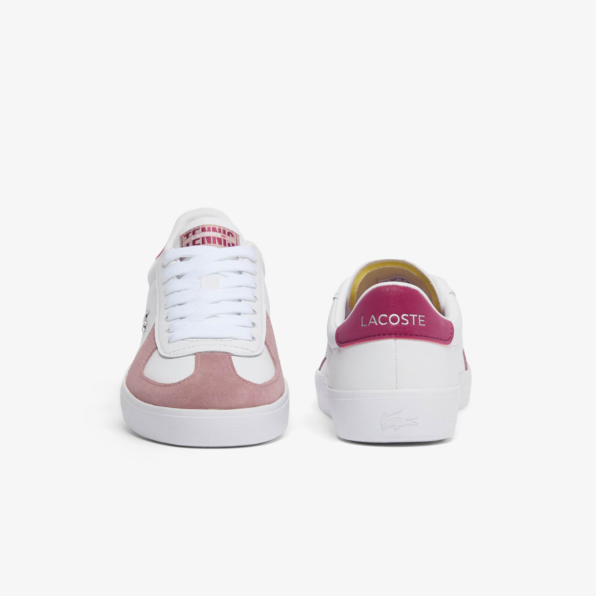 Women's Baseshot Pro Leather Sneakers - WHITE/PINK