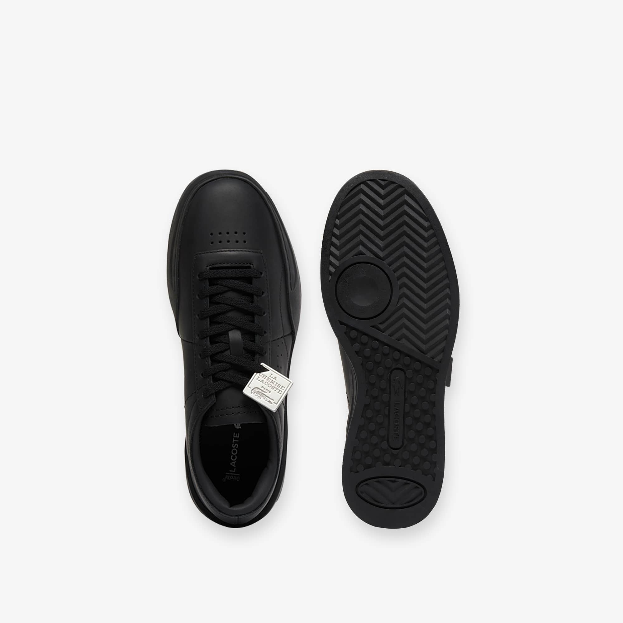 Men's Aura Club Leather Sneakers - BLK/BLK