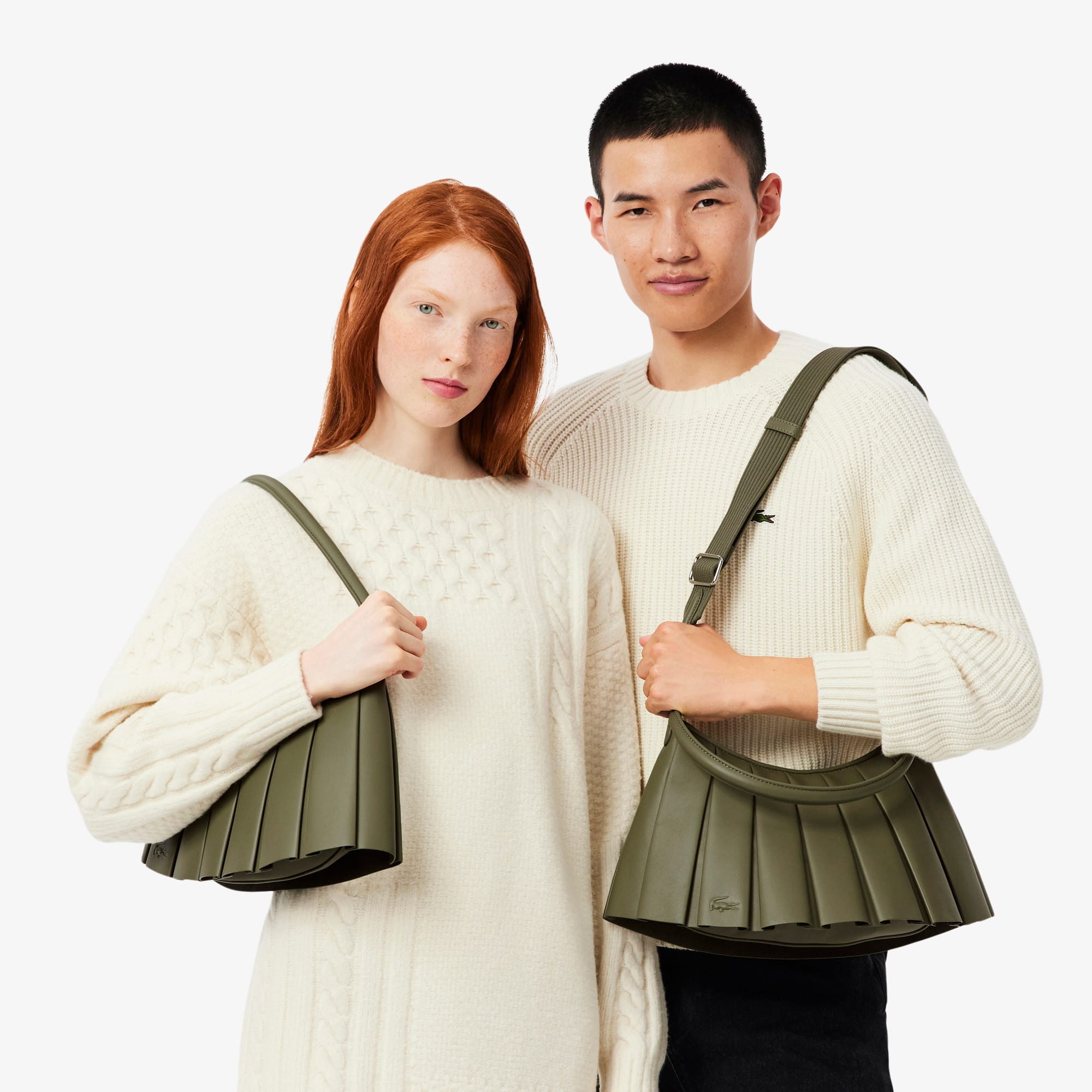 Medium Runway Lenglen Leather Bag - Kaki