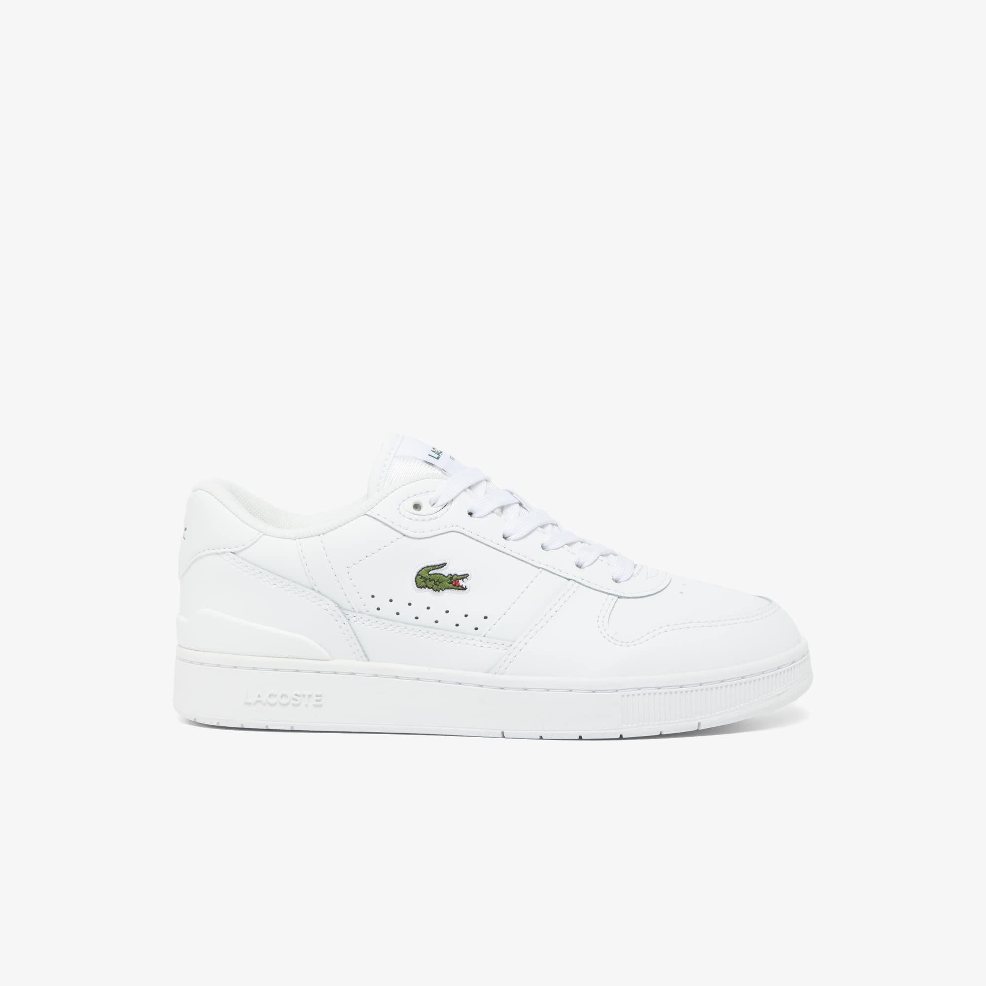 Women's T-Clip Set Leather Sneakers - WHITE/WHITE
