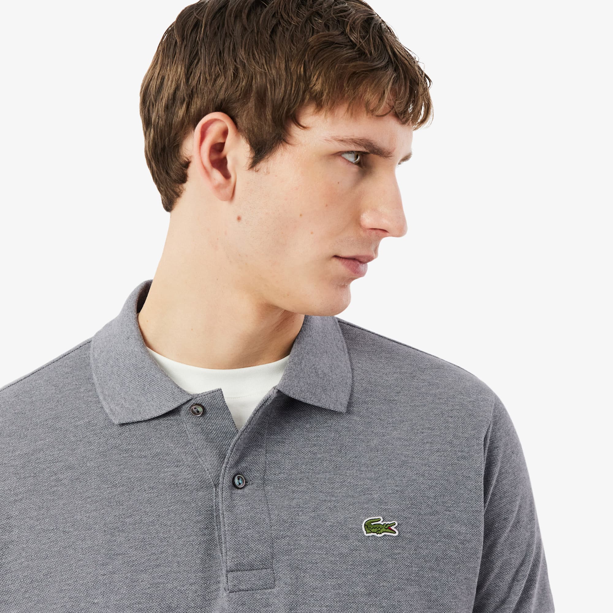 Men's Classic Fit Heathered Polo - Gris Chine
