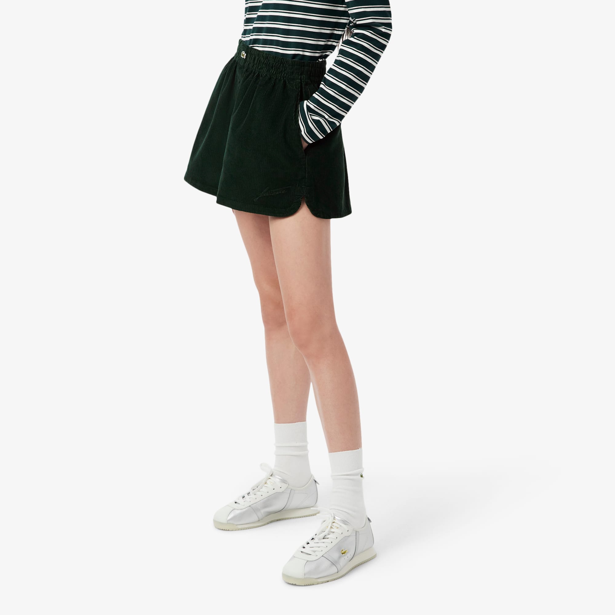 Women's Relaxed Fit Corduroy Shorts - Forest green